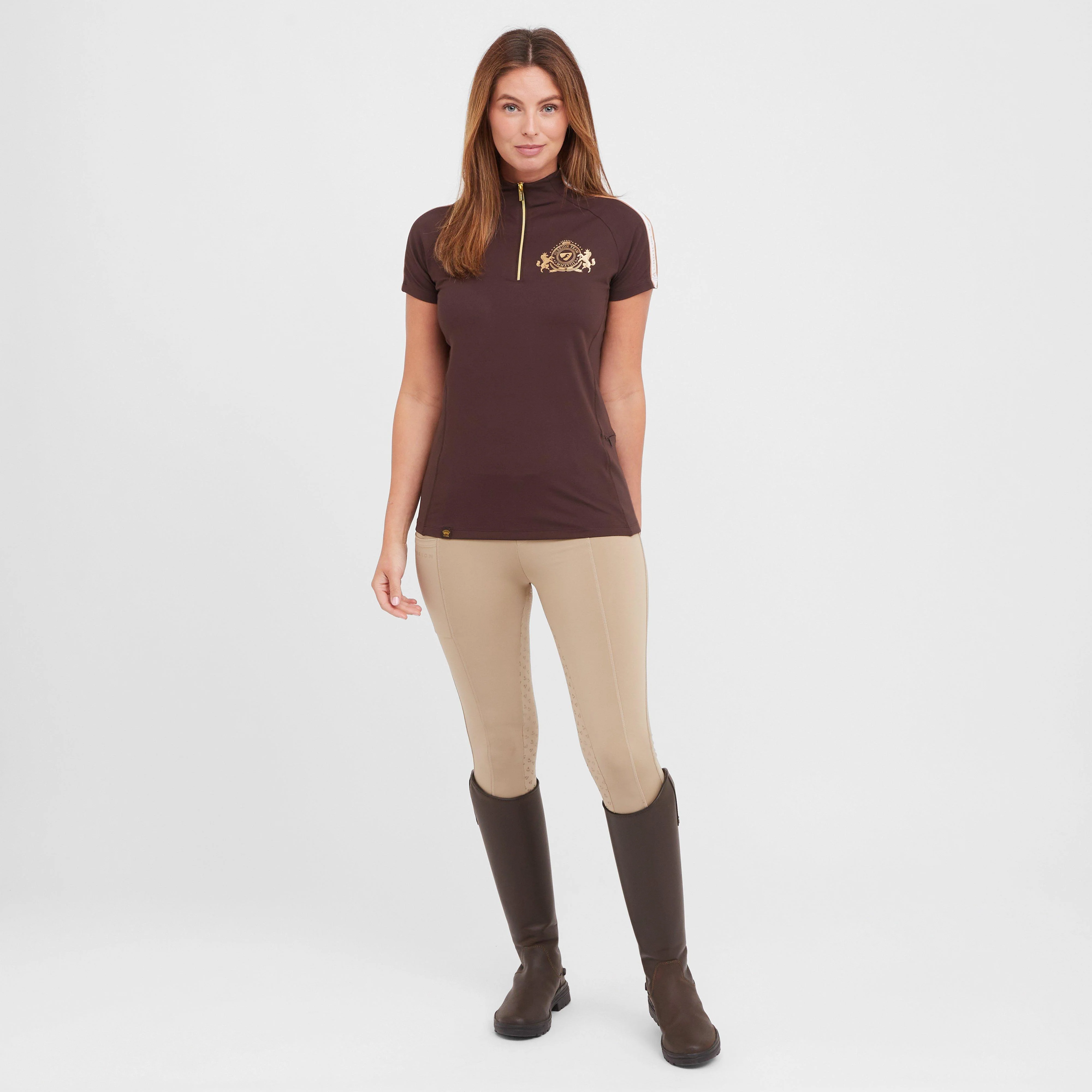 Womens Team Short Sleeved Base Layer Umber - Image 3