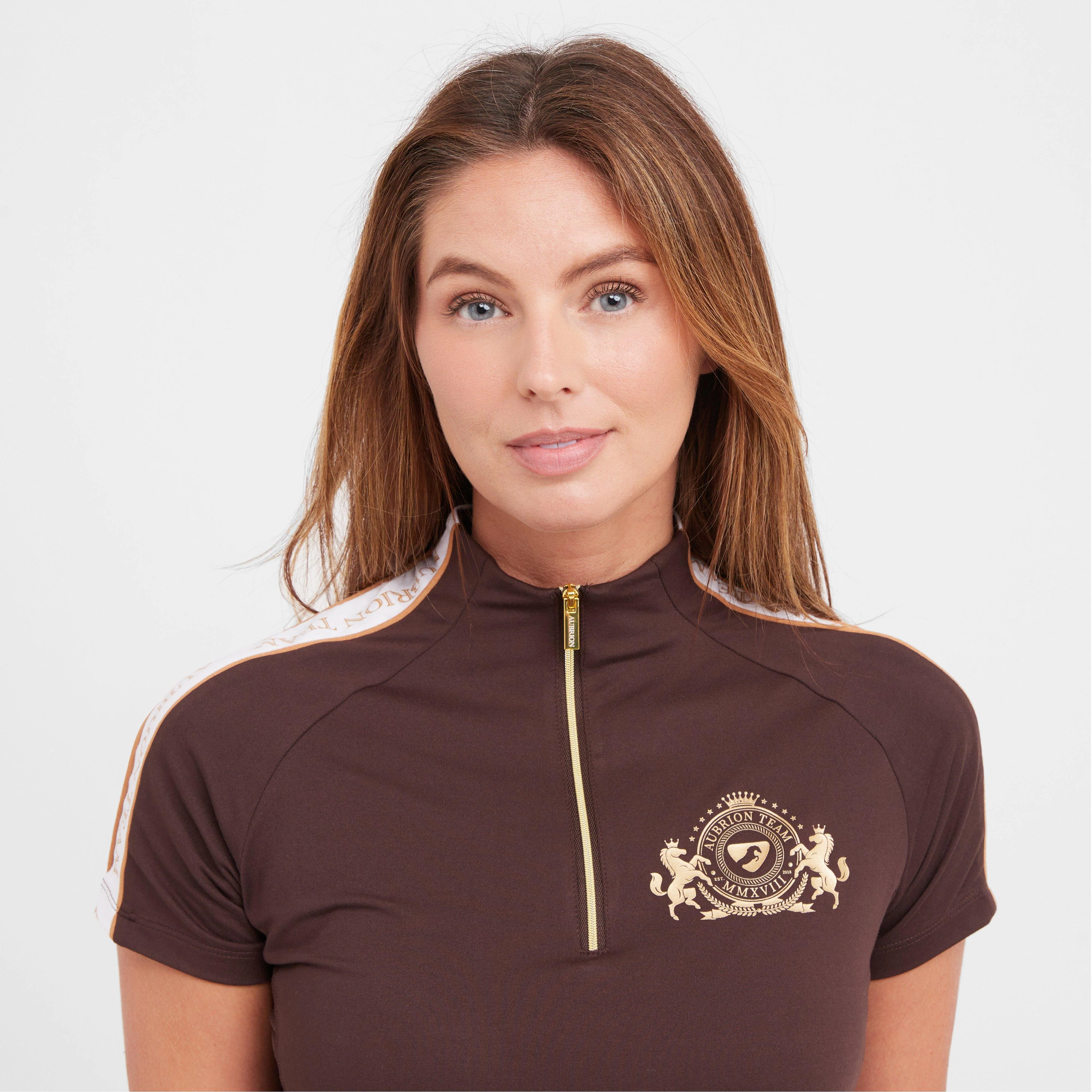 Womens Team Short Sleeved Base Layer Umber - Image 4