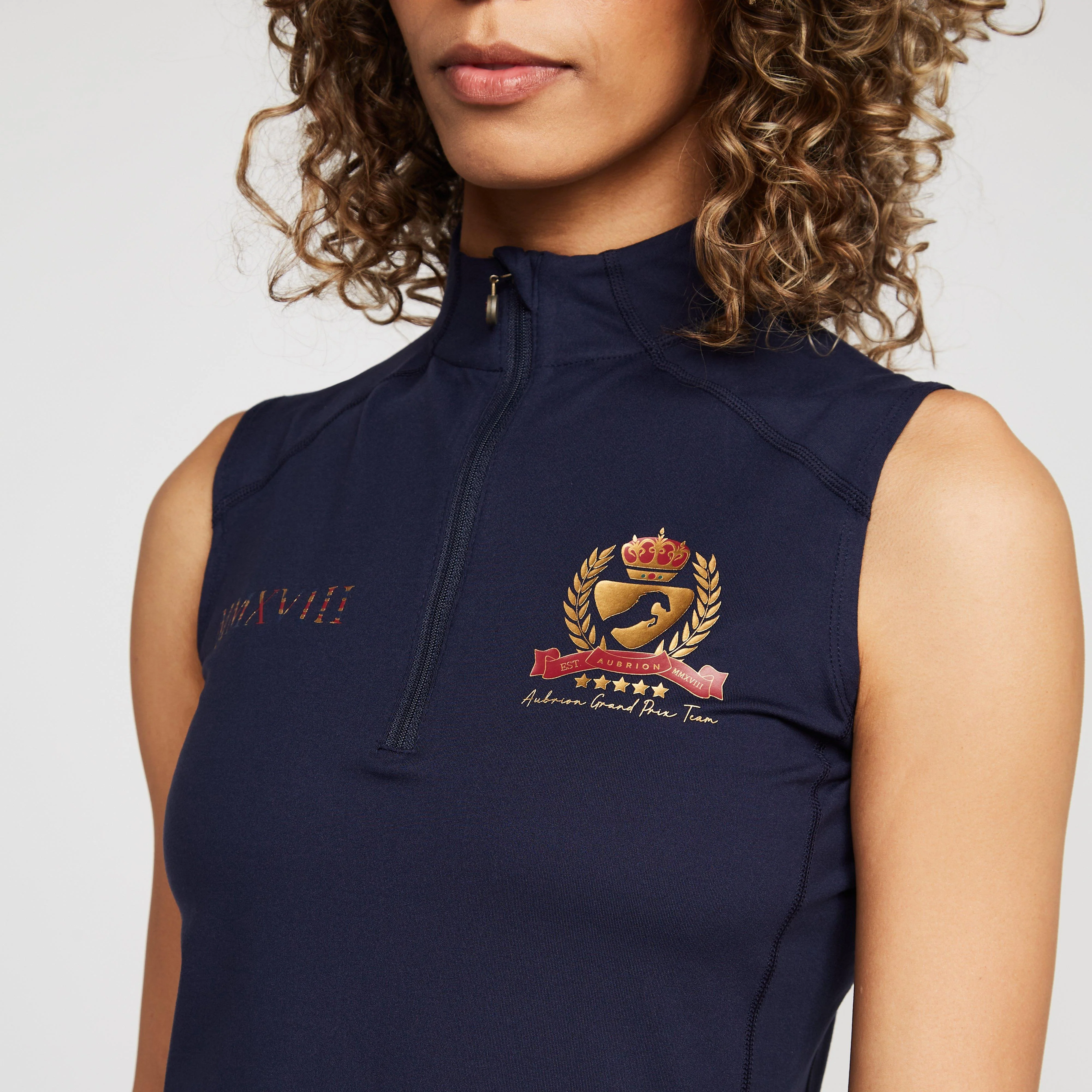 Womens Team Sleeveless Base Layer Navy - Image 4