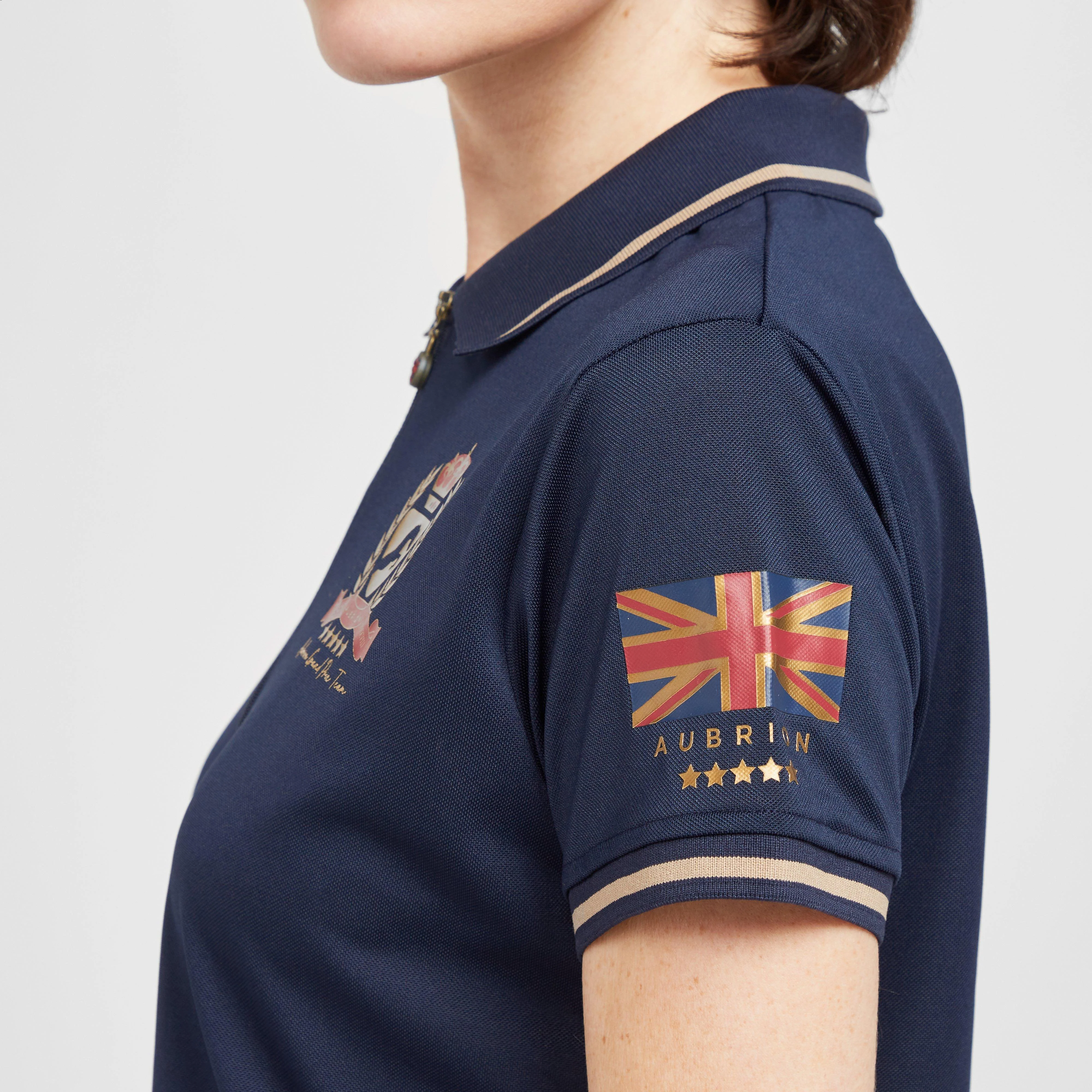 Womens Team Tech Polo Shirt Navy - Image 5