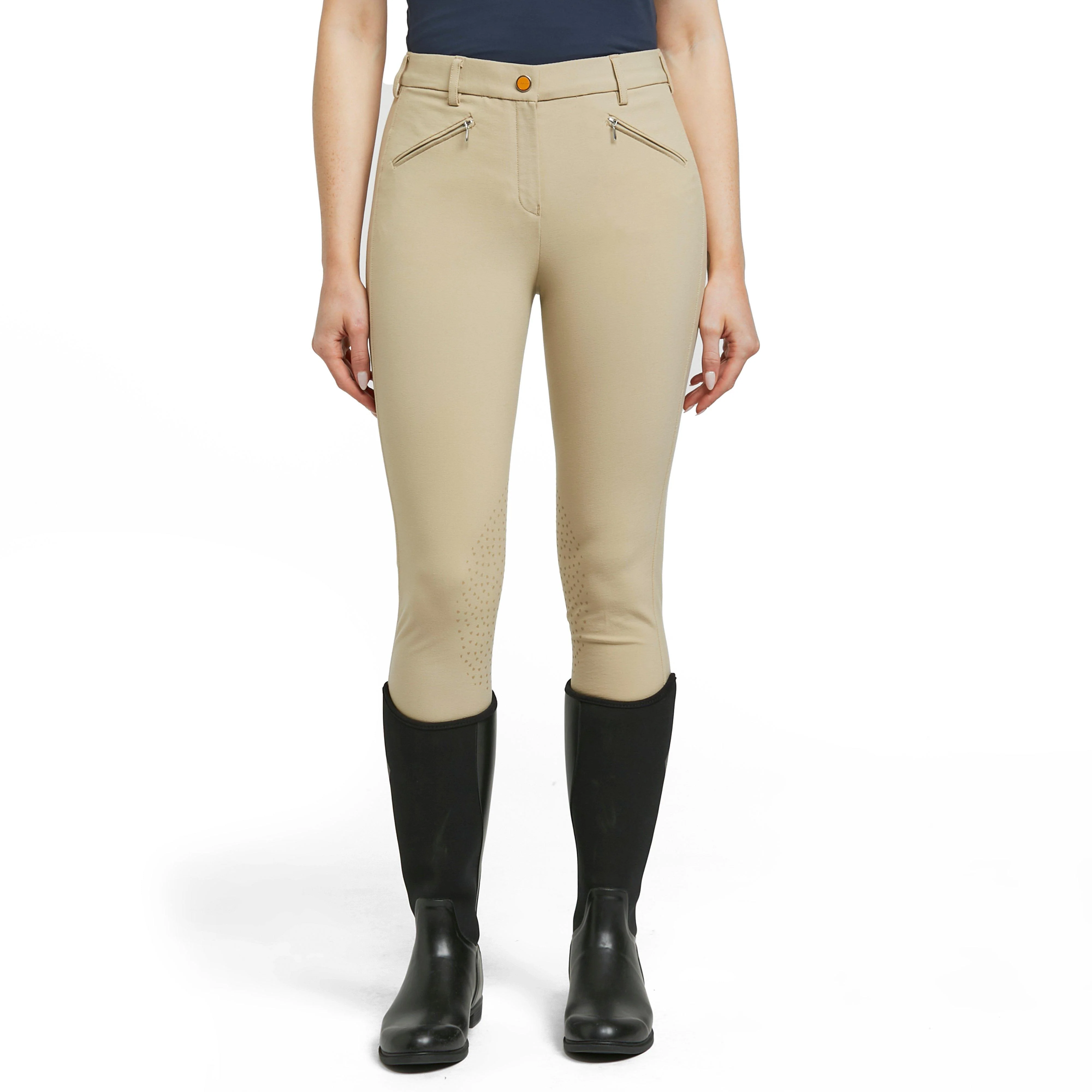 Womens Thompson Knee Patch Breeches Beige - Image 7