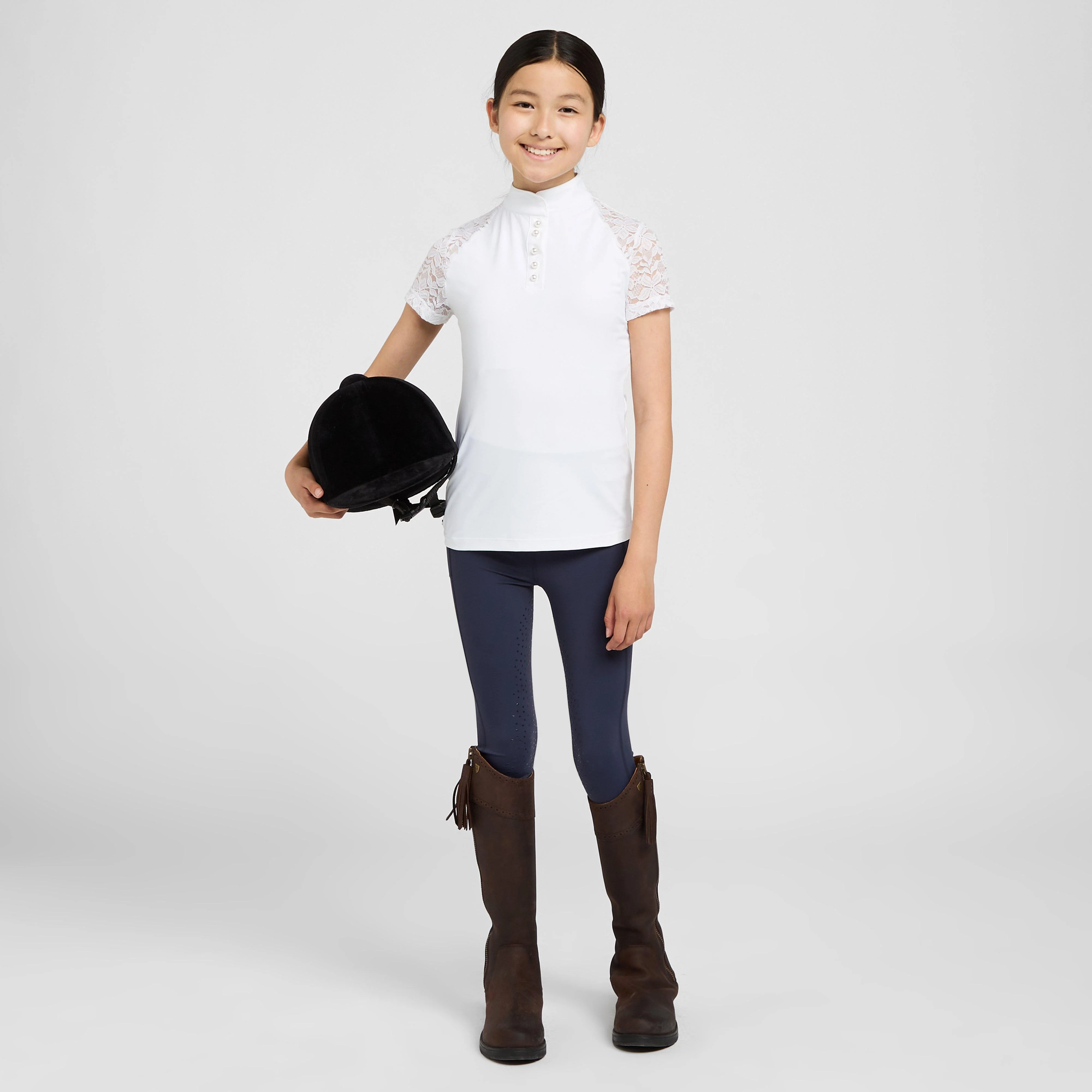 Young Rider Moorgate Show Shirt White - Image 3