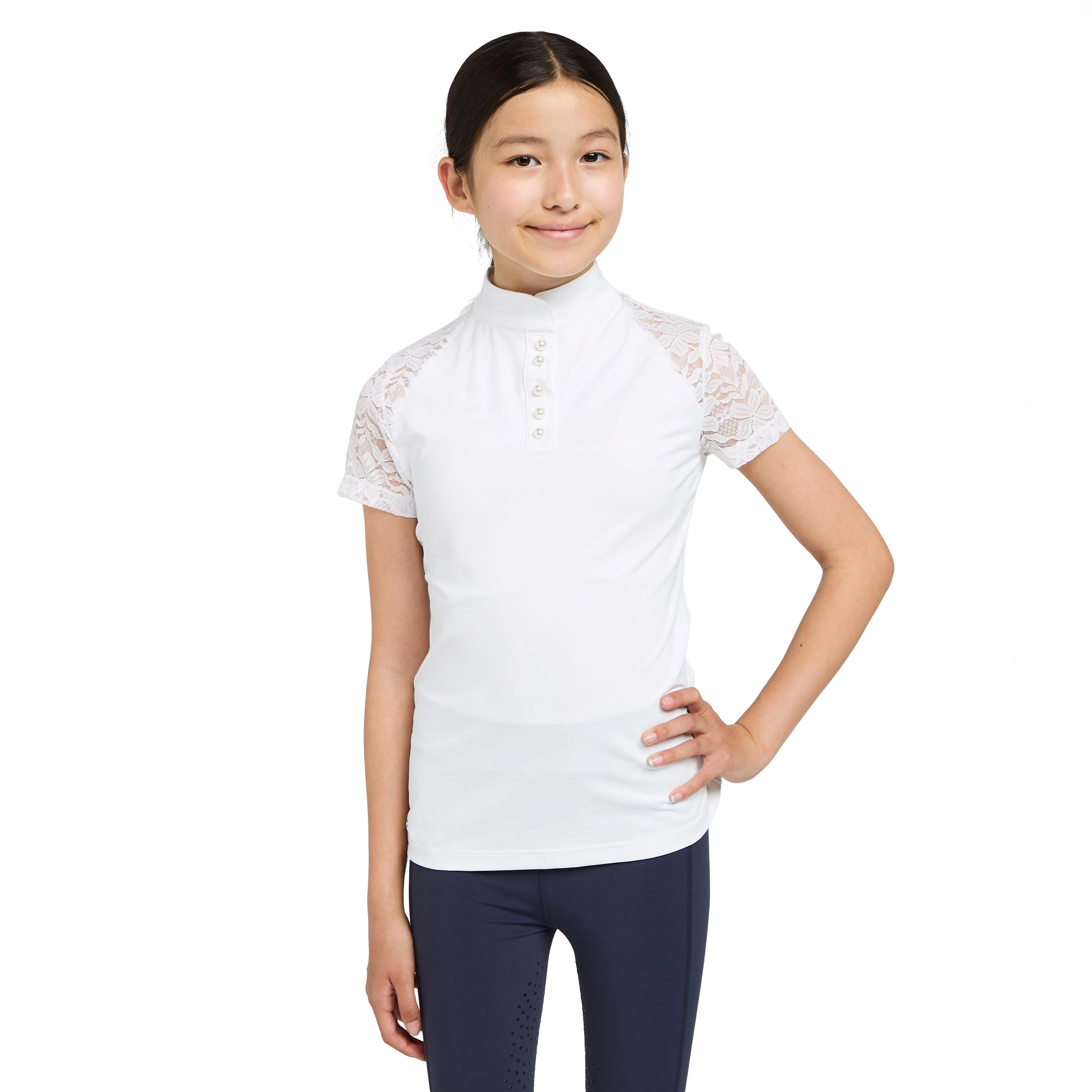 Young Rider Moorgate Show Shirt White - Image 7