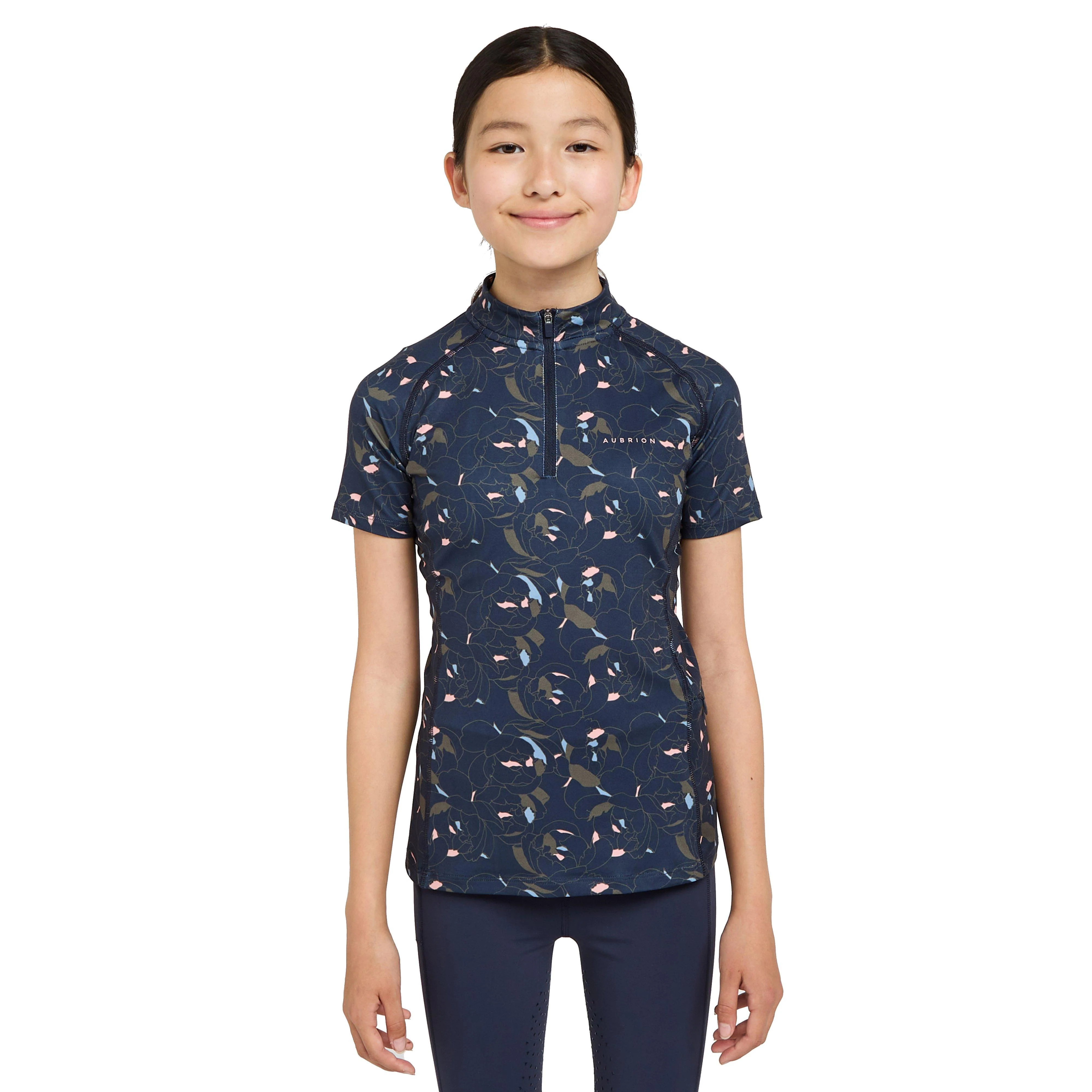 Young Rider Revive Short Sleeve Base Layer Peony Print - Image 8