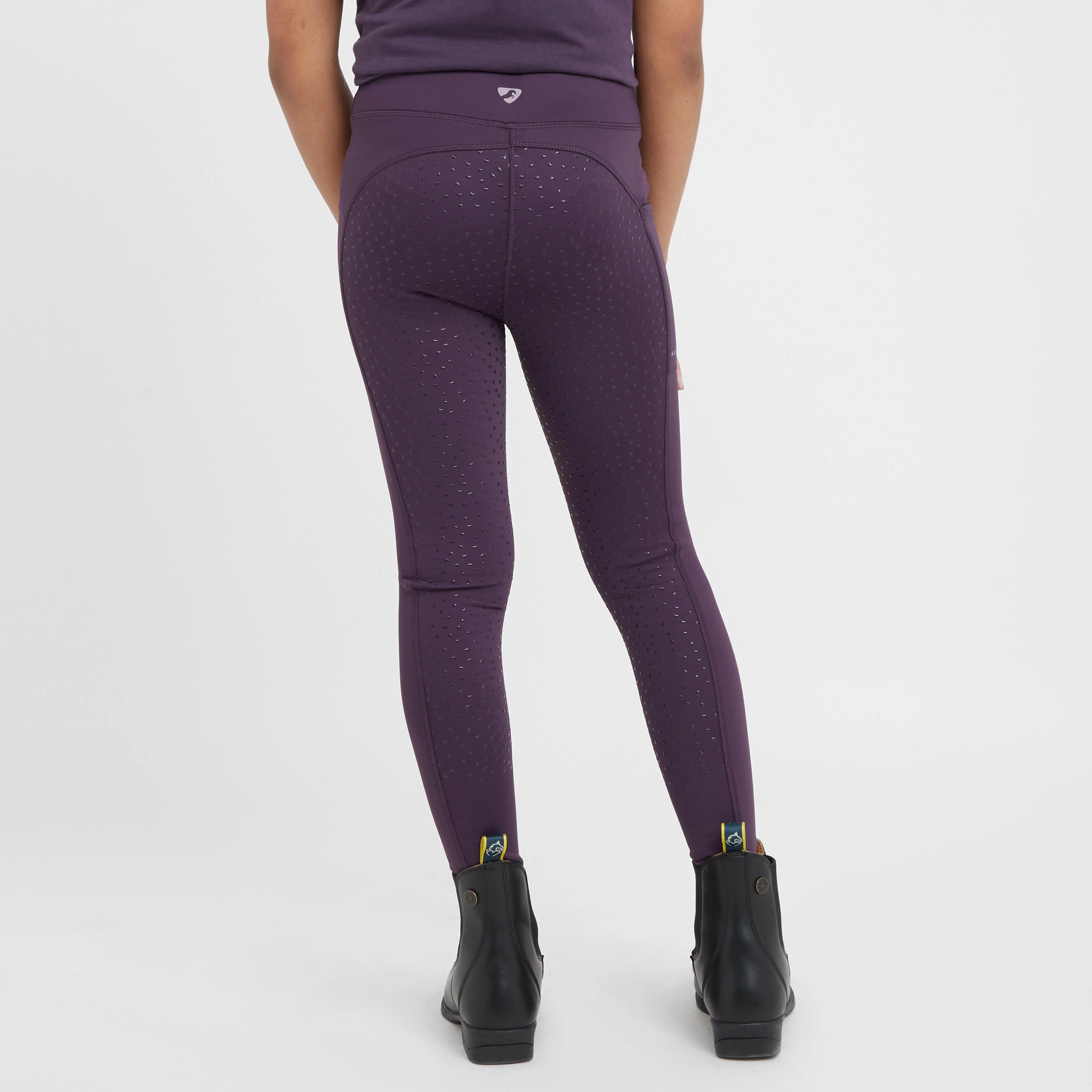 Young Rider Shield Winter Riding Tights Purple - Image 2