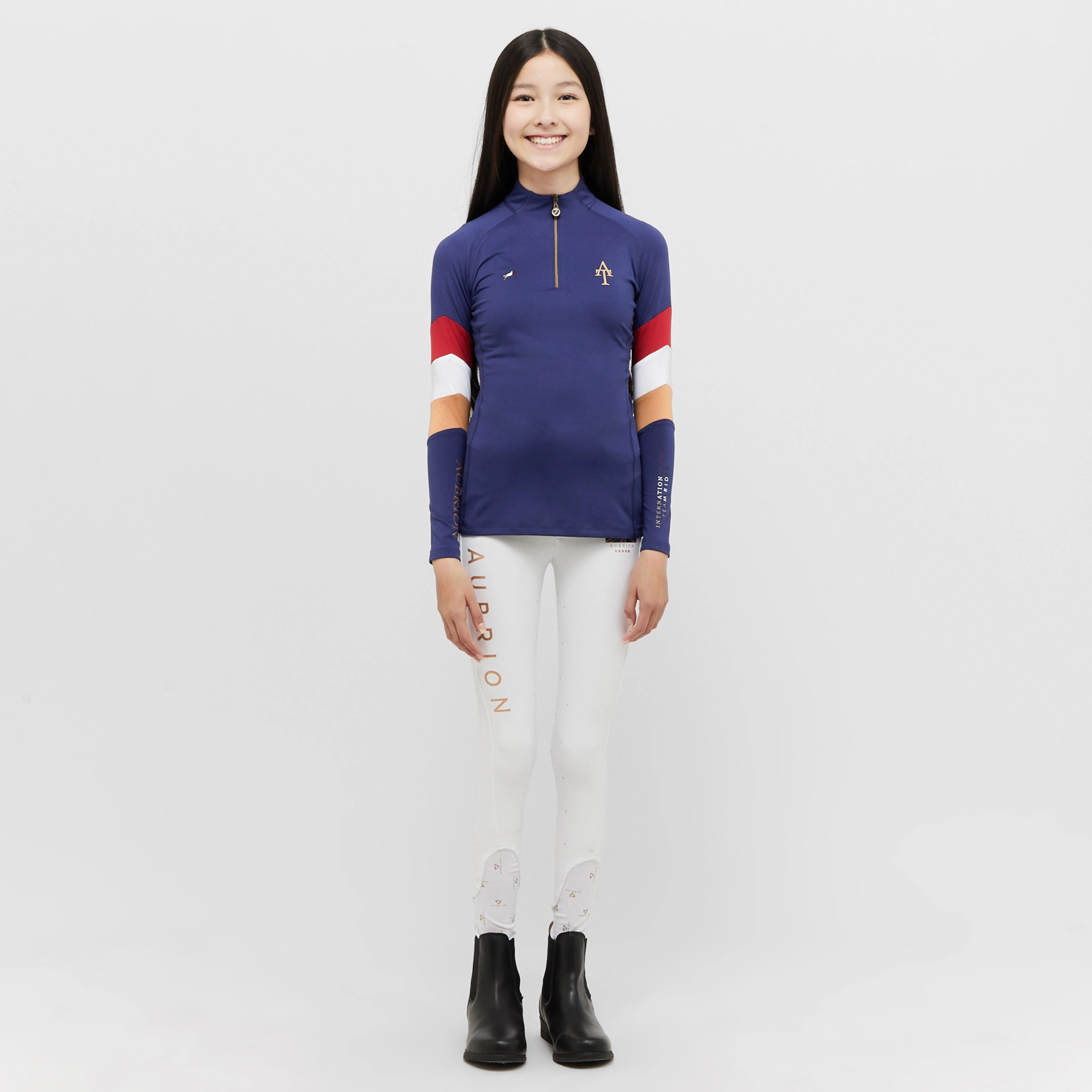 Young Rider Team Long Sleeved Base Layer Navy - Image 3