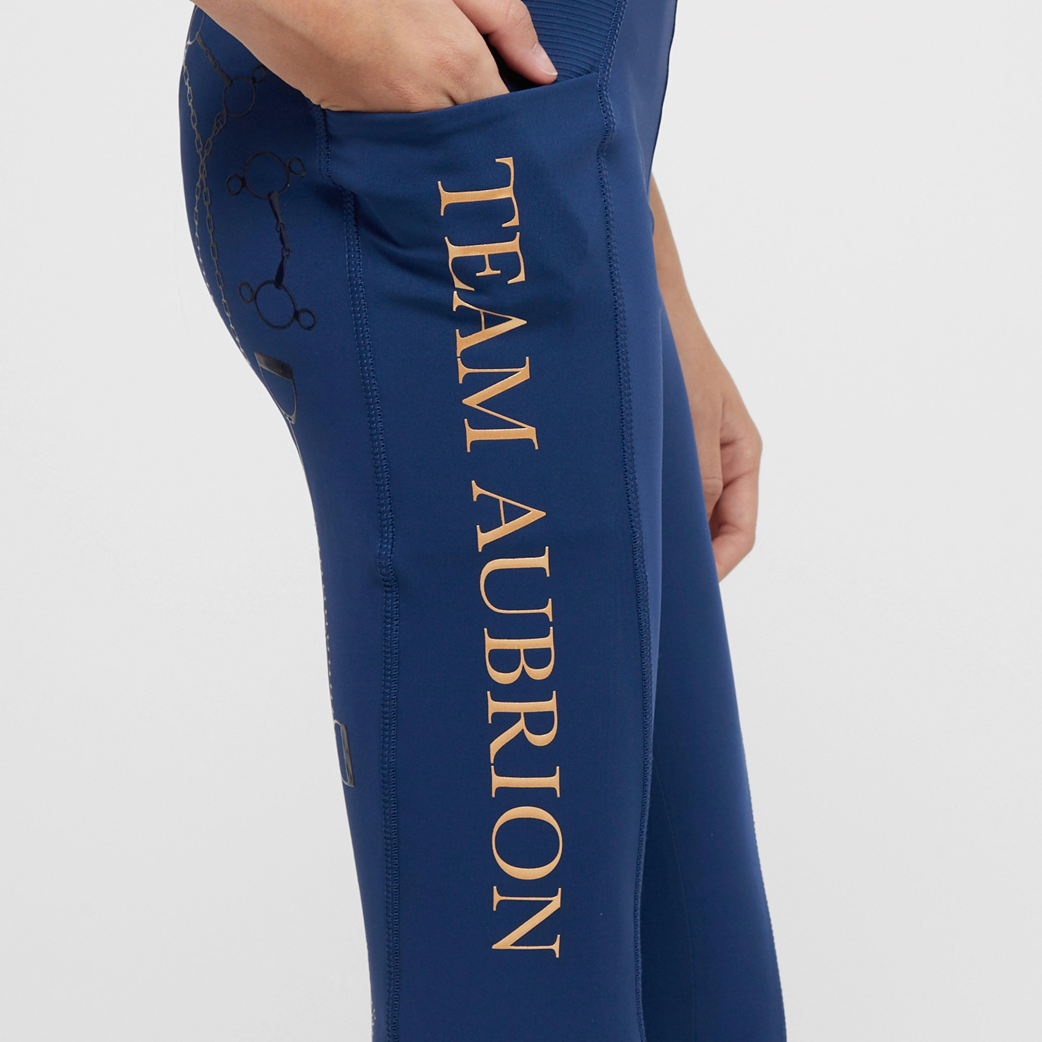 Young Rider Team Riding Tights Navy - Image 4
