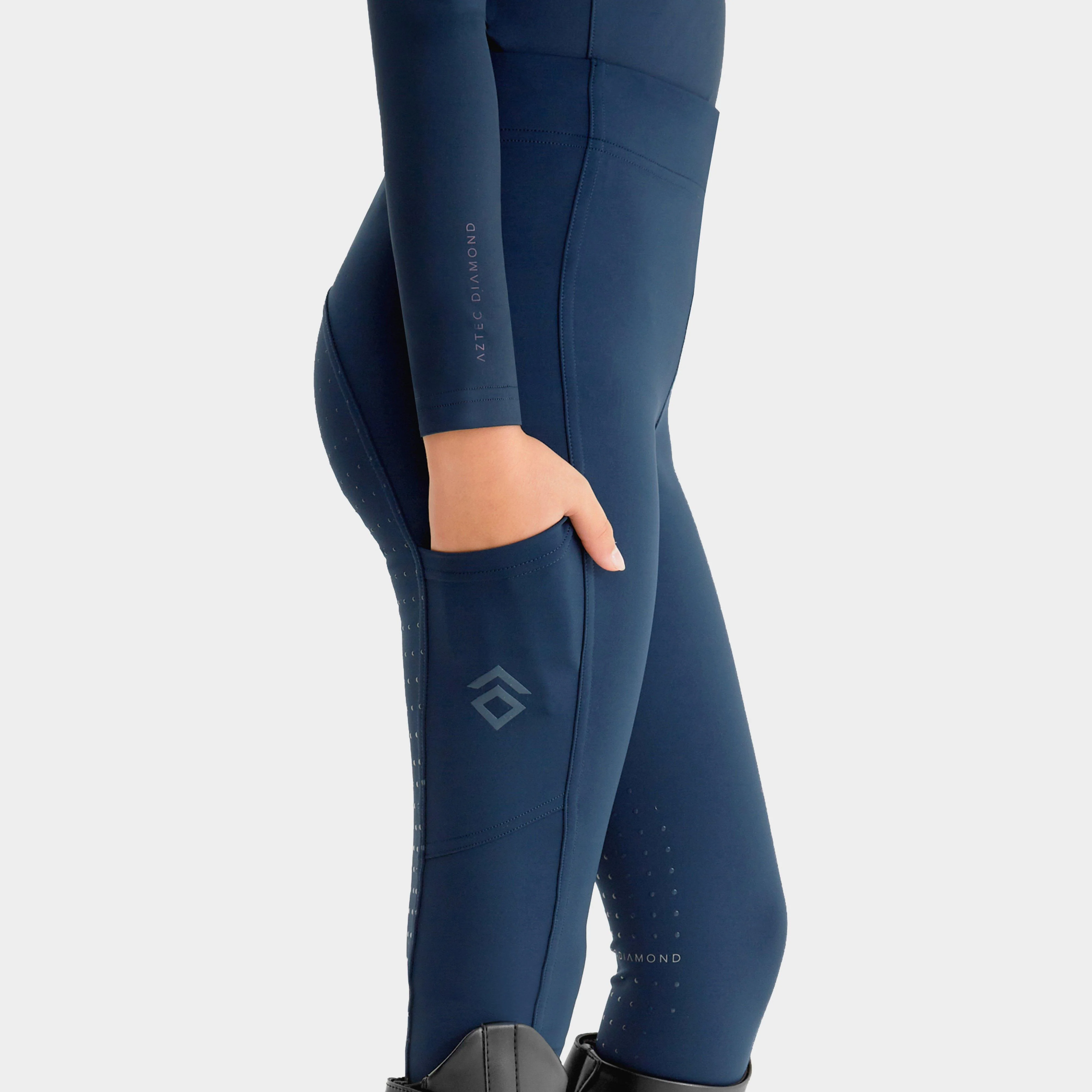 Young Rider Full Seat Leggings Navy - Image 3