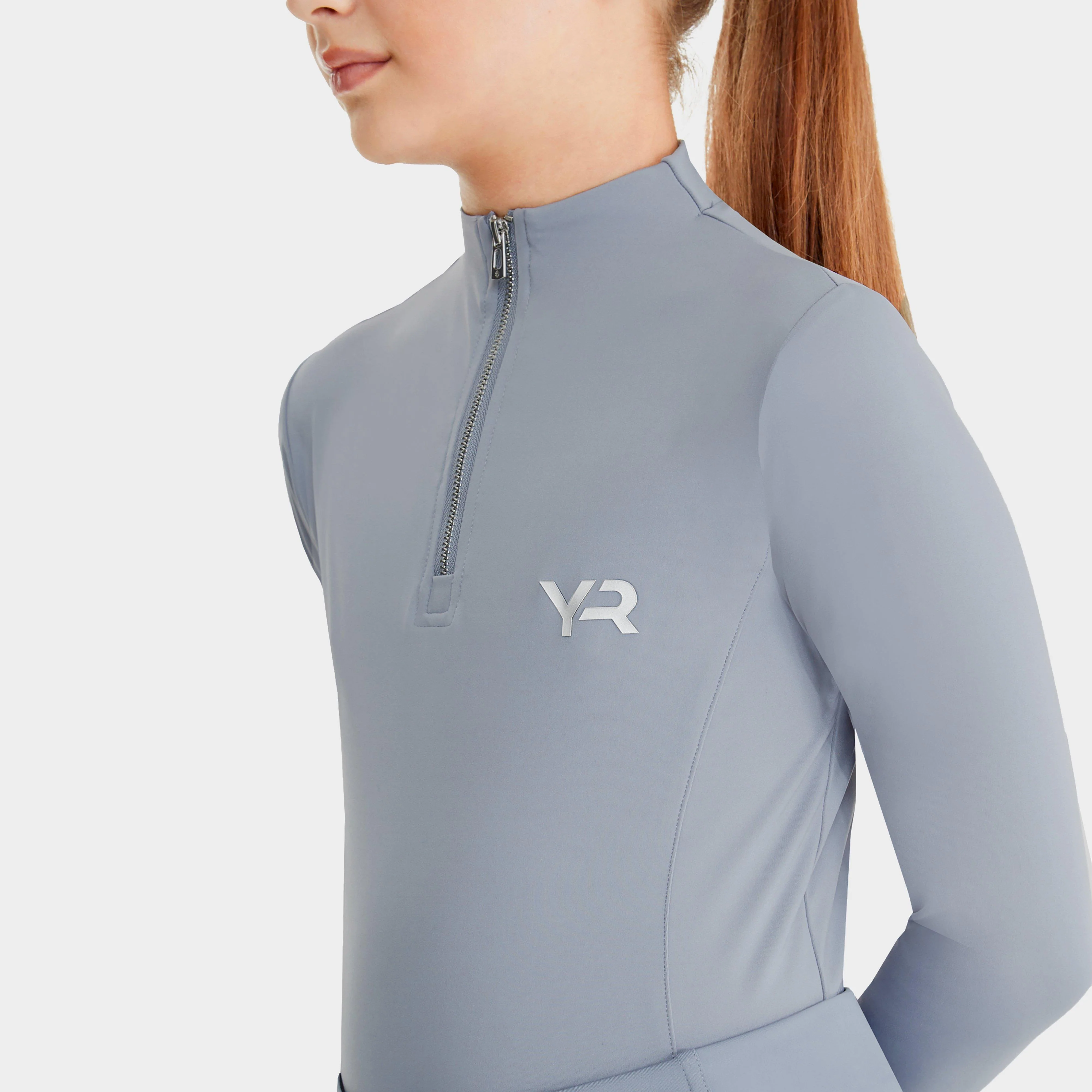 Young Rider Long Sleeve Base Layer Ash Blue - Image 3