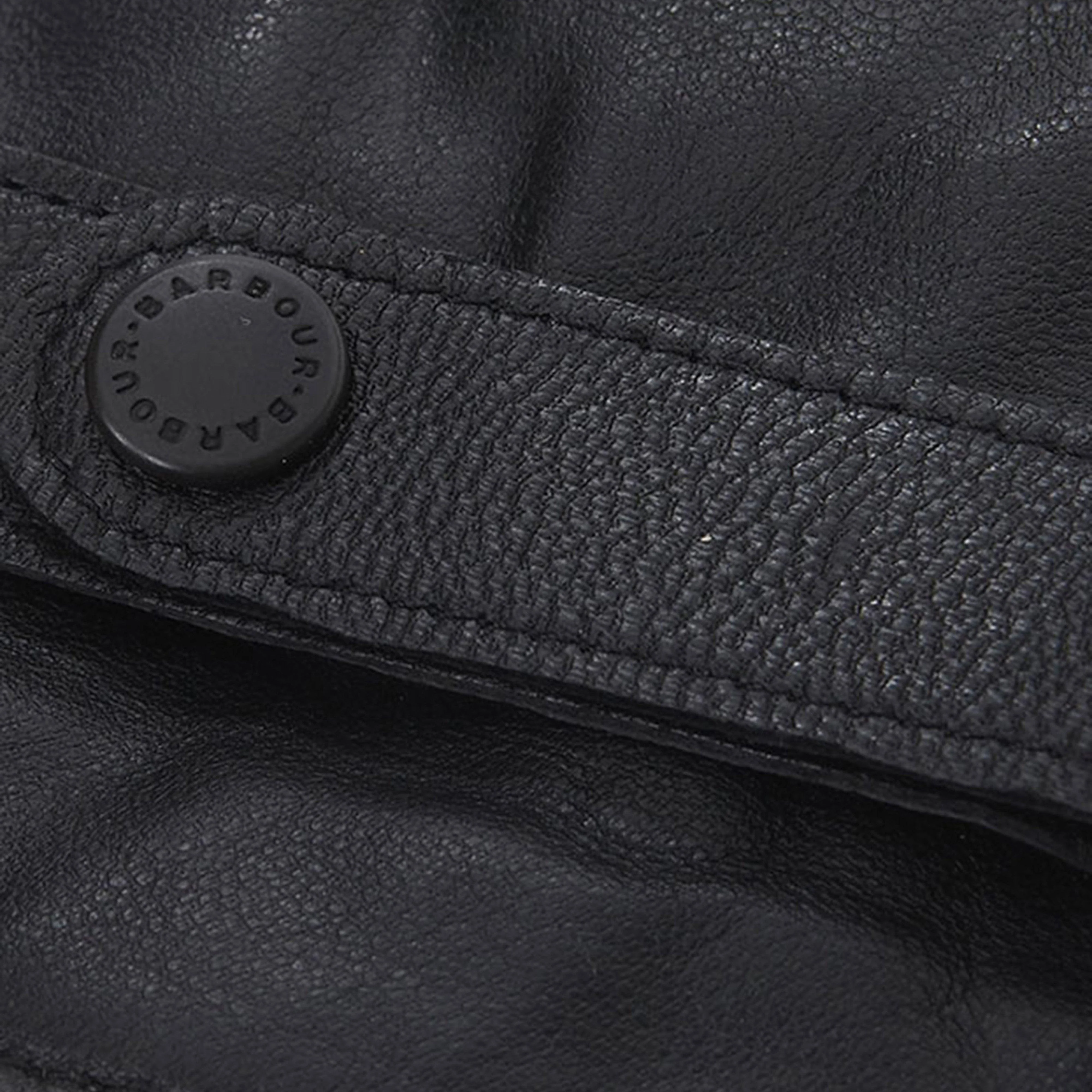 Adults Insulated Burnished Leather Gloves Black - Image 3