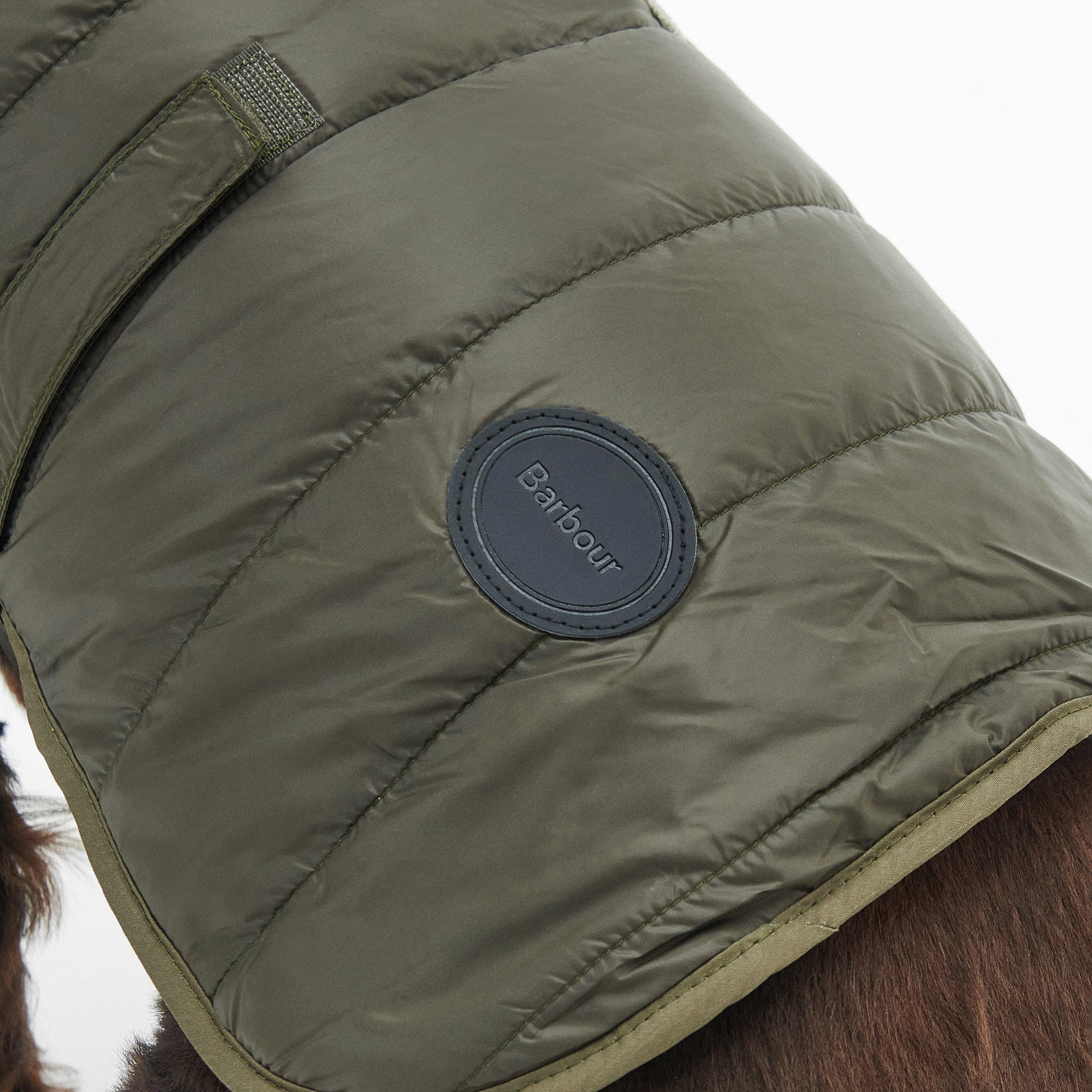 Baffle Quilted Dog Coat Dark Olive - Image 4