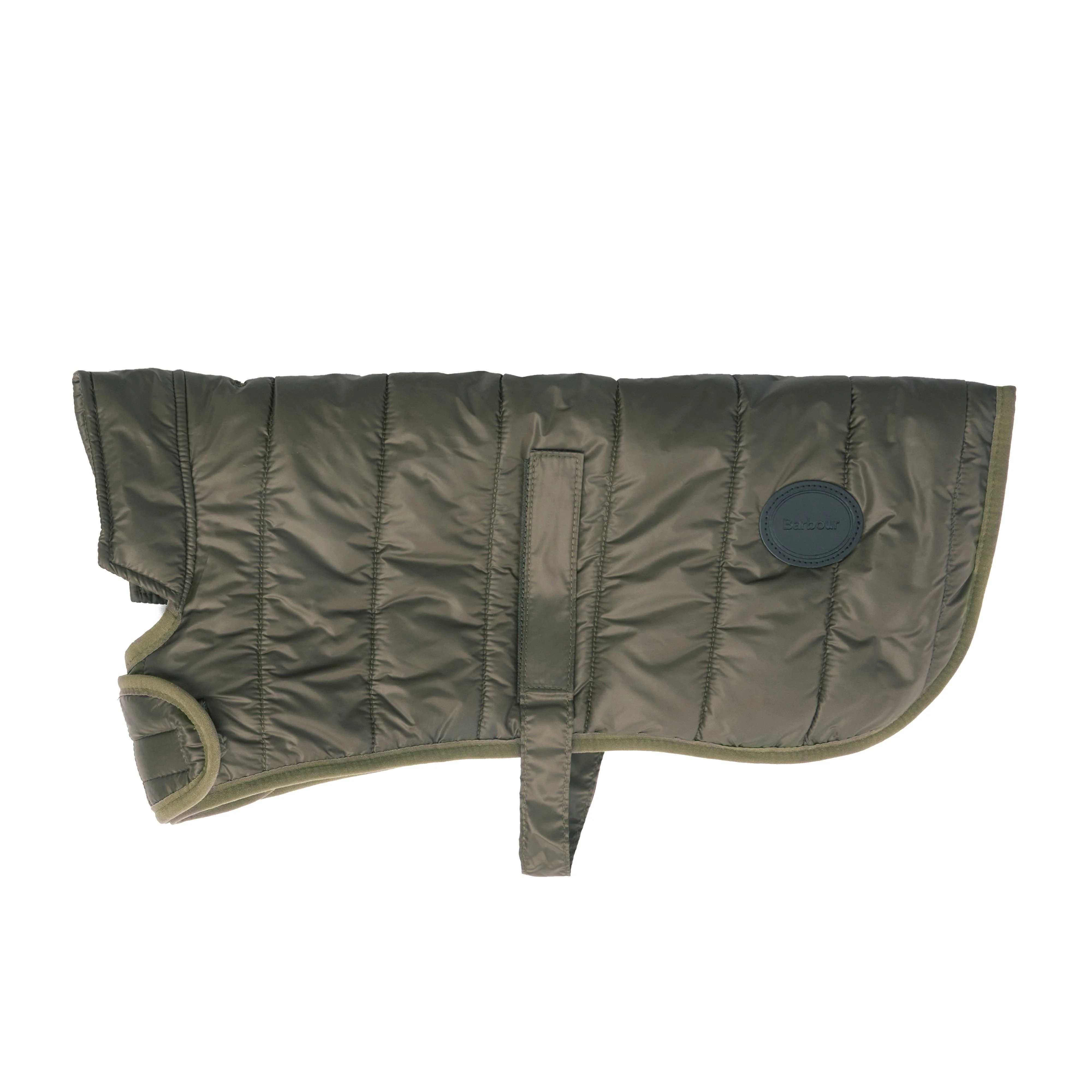 Baffle Quilted Dog Coat Dark Olive - Image 8
