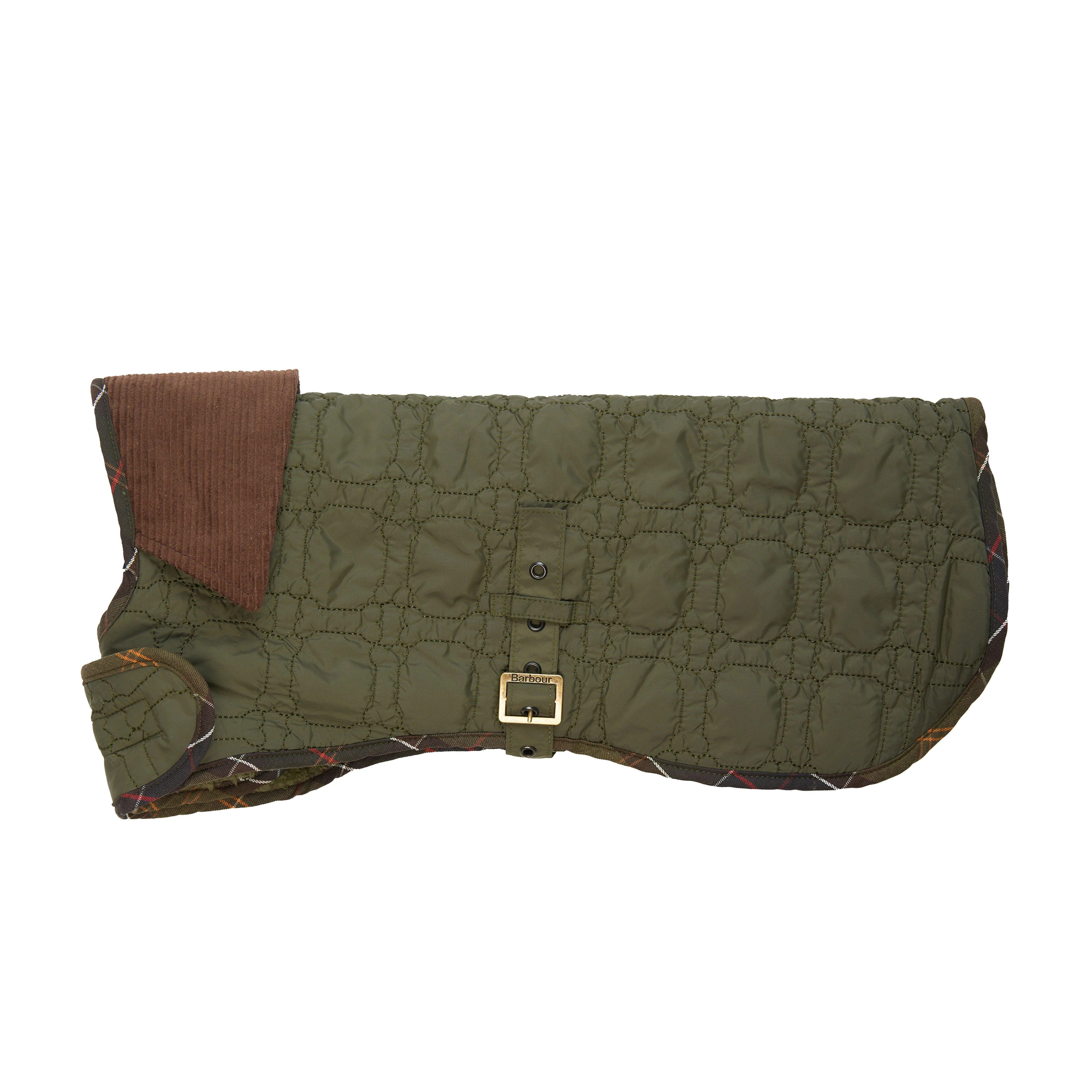 Dog Bone Quilted Dog Coat Dark Olive - Image 9