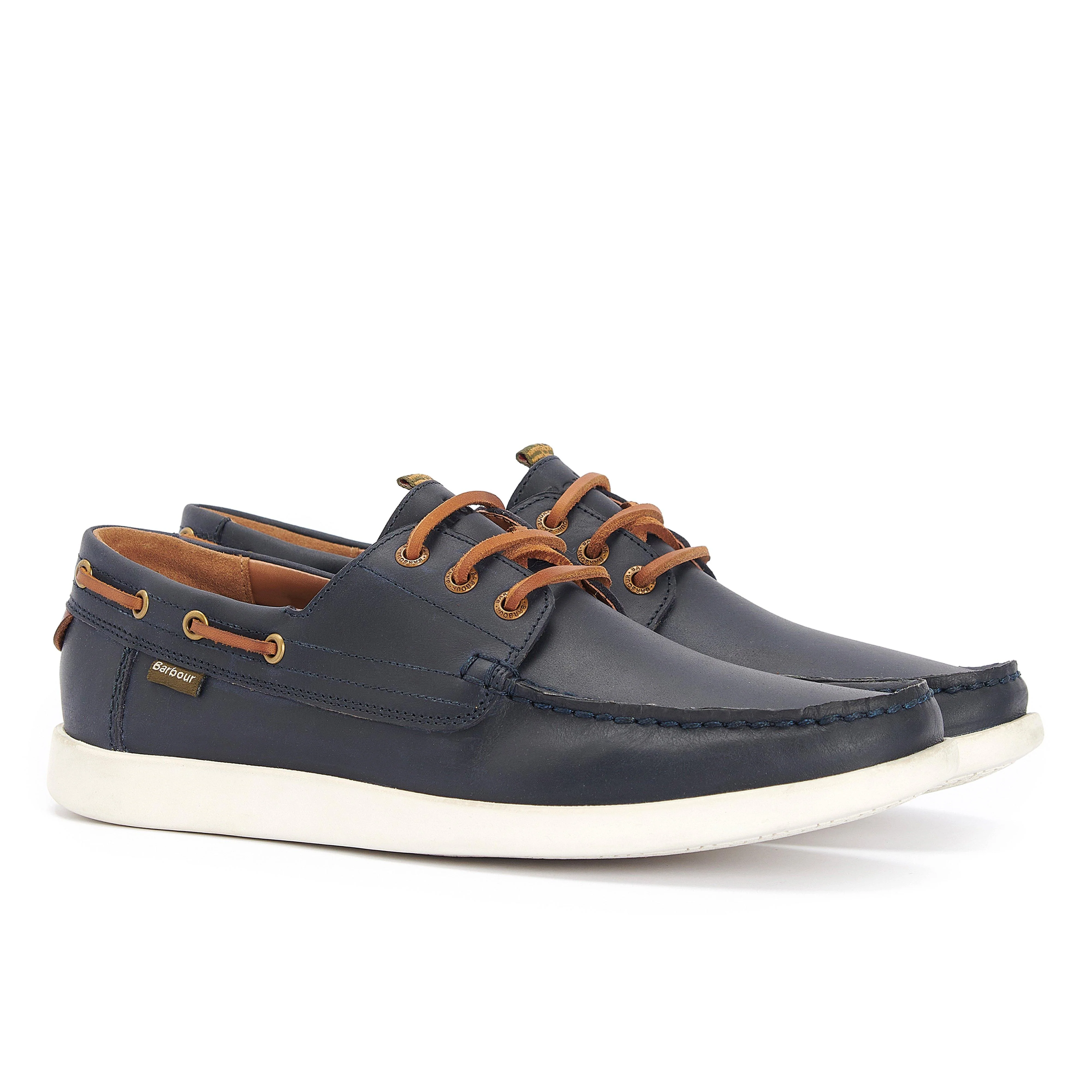Mens Armada Boat Shoes Navy/Brown - Image 7