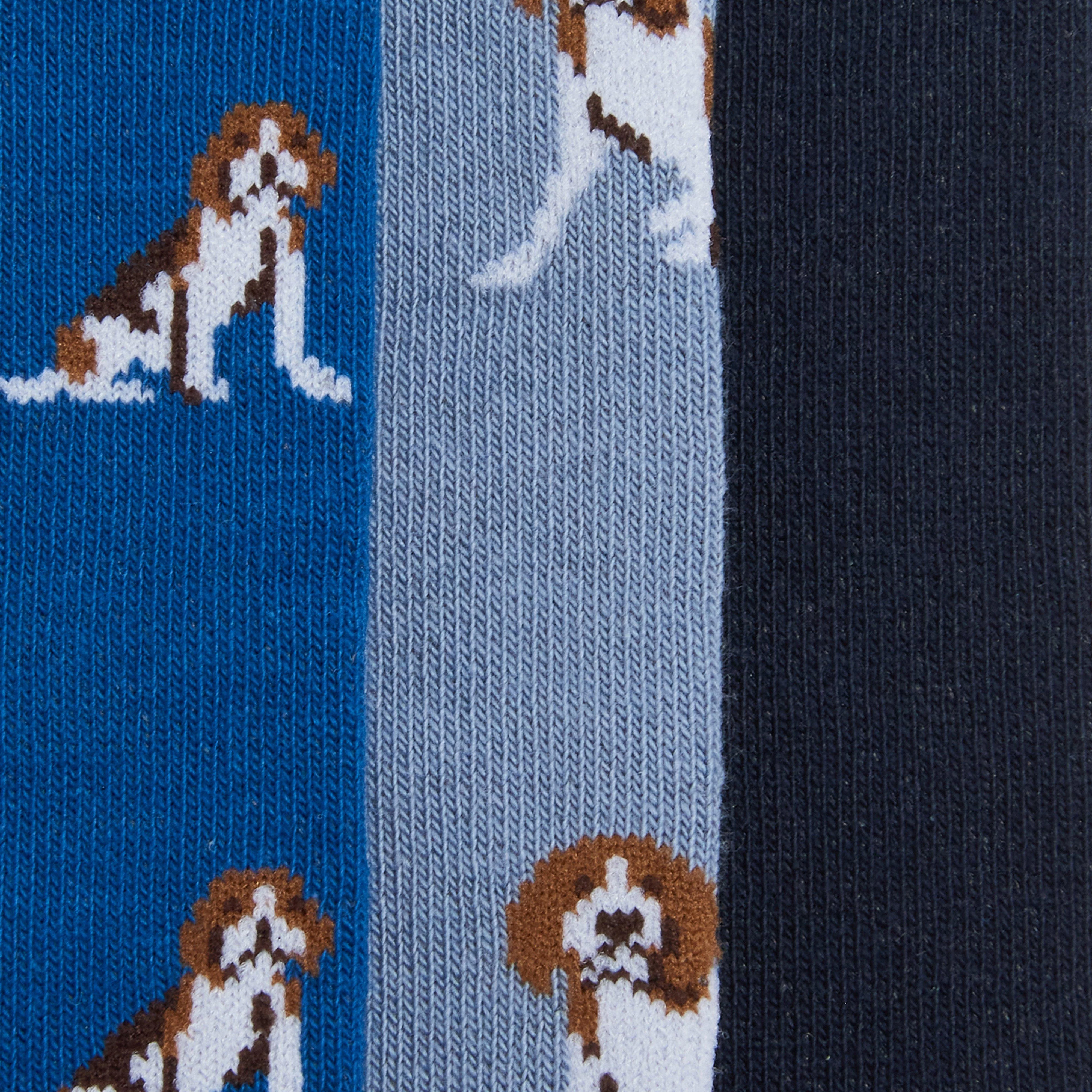 Mens Beagle Dog Sock Set Blue Beagle - Image 4