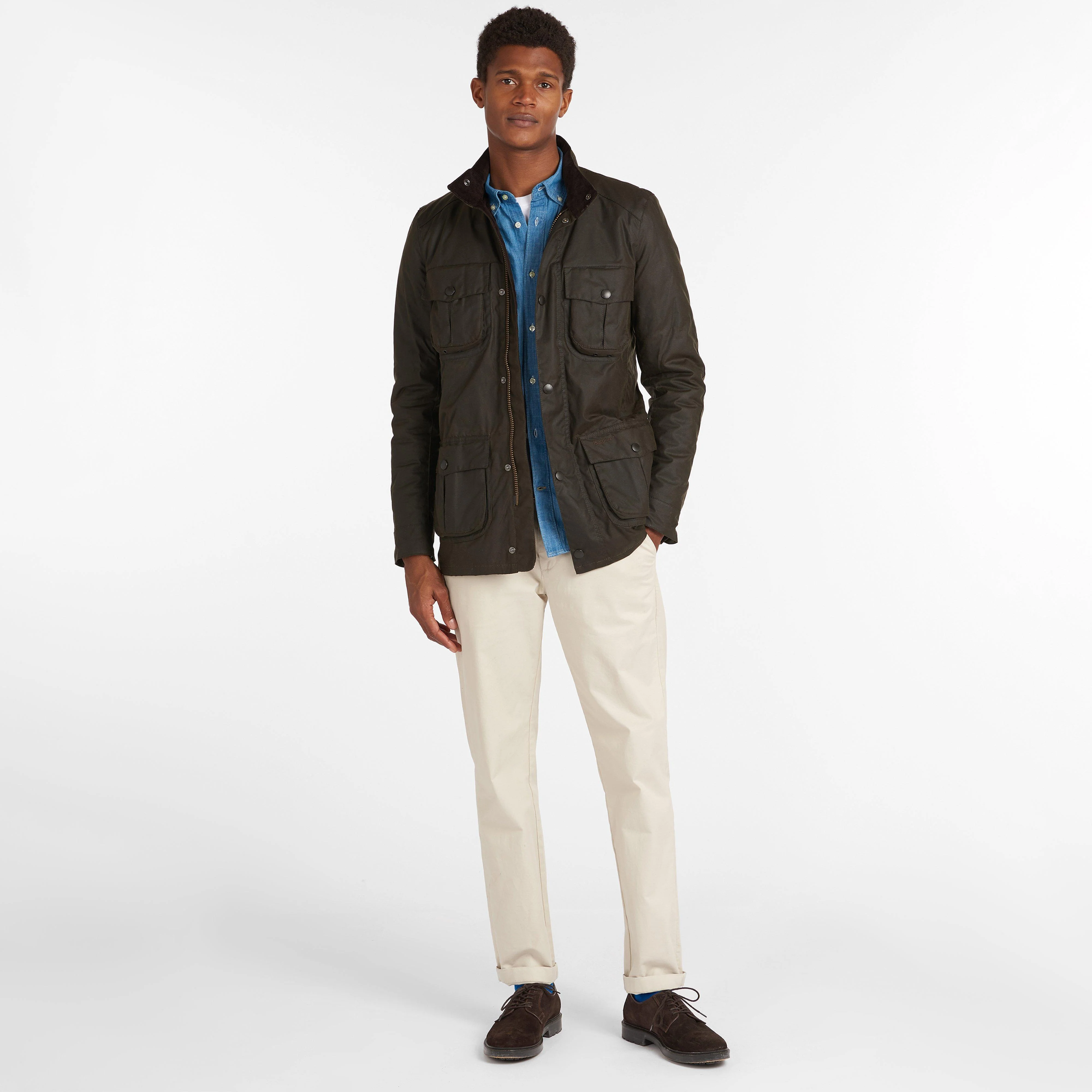 Mens Corbridge Wax Jacket Olive - Image 7