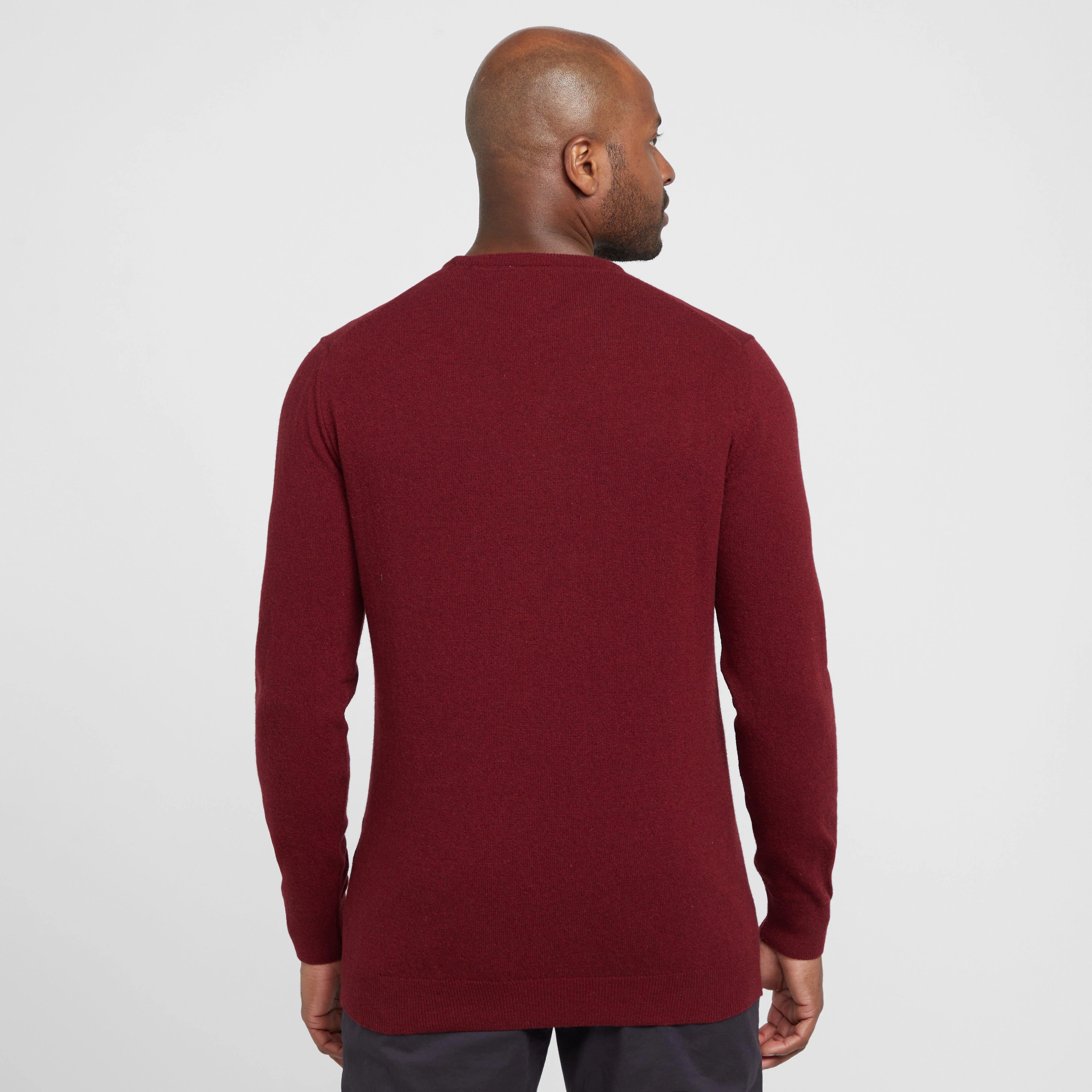 Mens Essential Lambswool Crew Neck Sweatshirt Ruby - Image 2