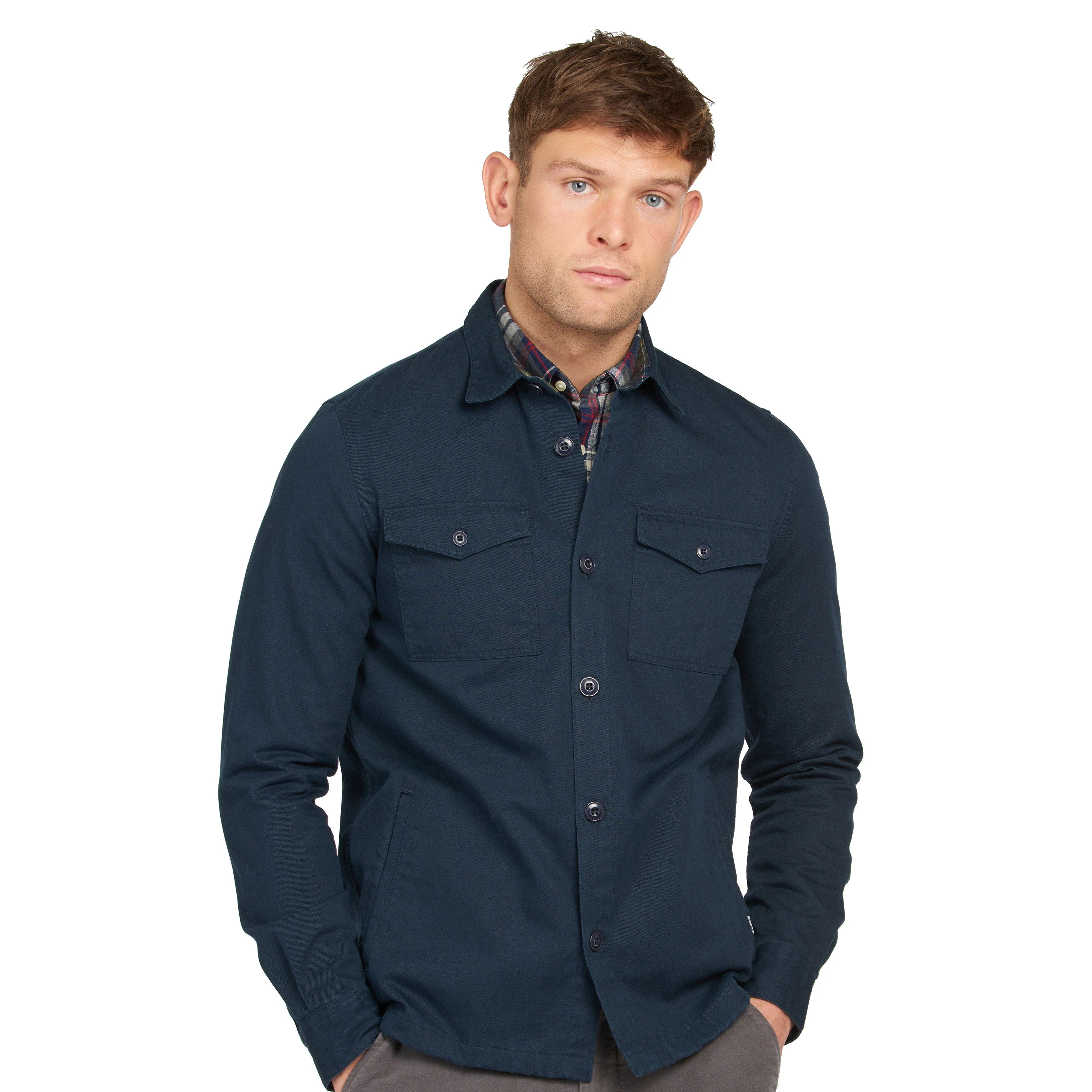 Mens Essential Twill Overshirt Navy - Image 10