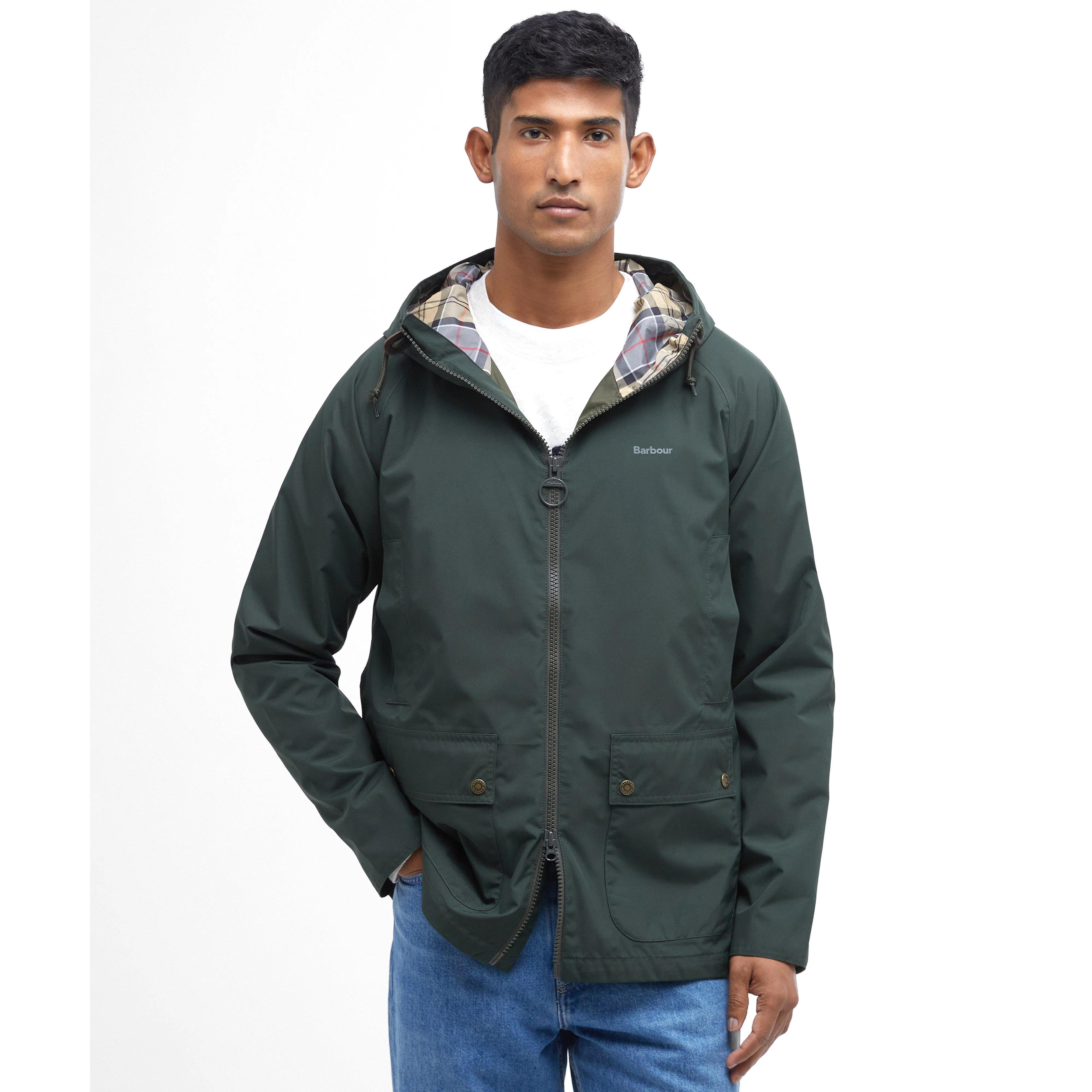 Mens Hooded Domus Waterproof Jacket Sage/Dress - Image 7