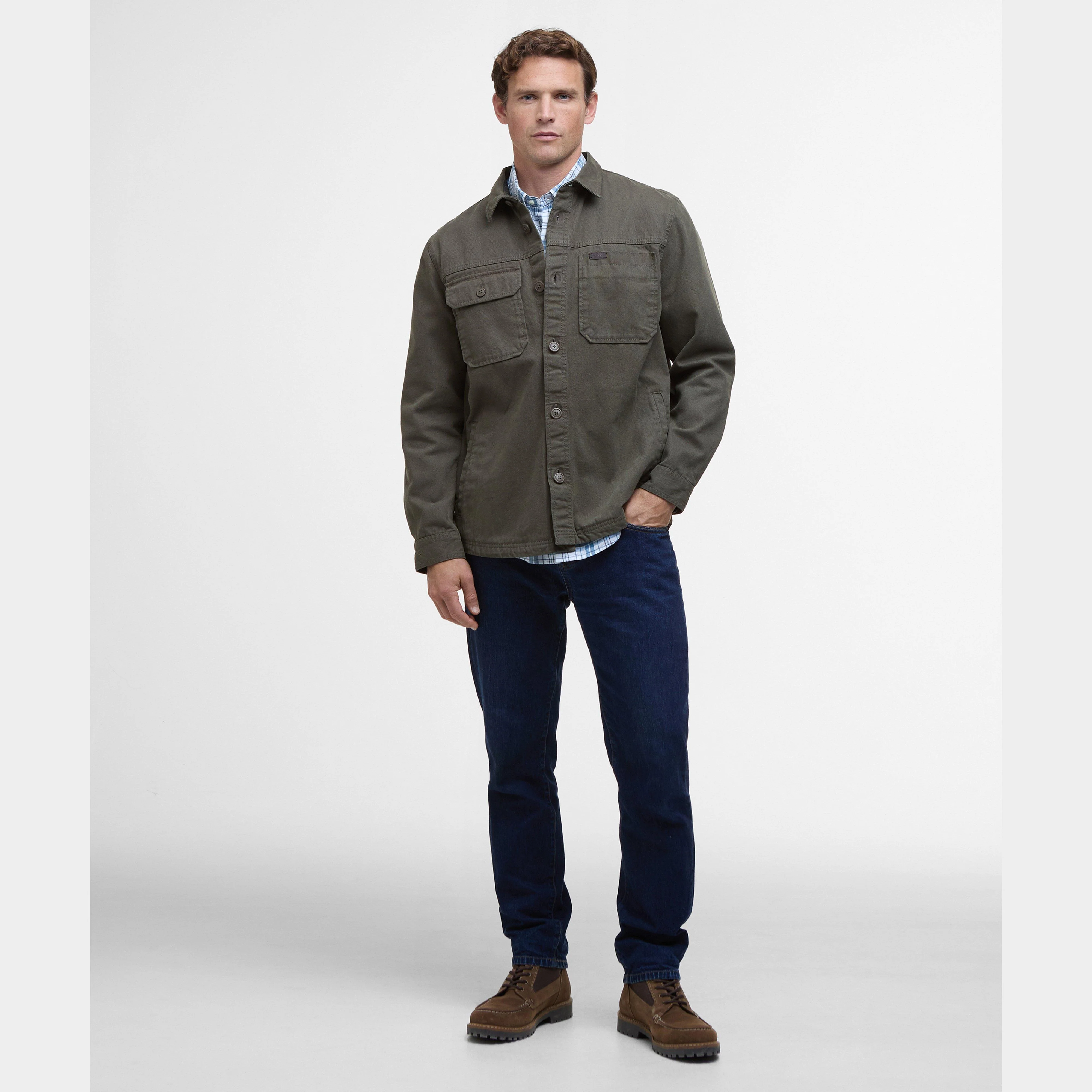 Mens Lingfield Canvas Overshirt Fern - Image 6