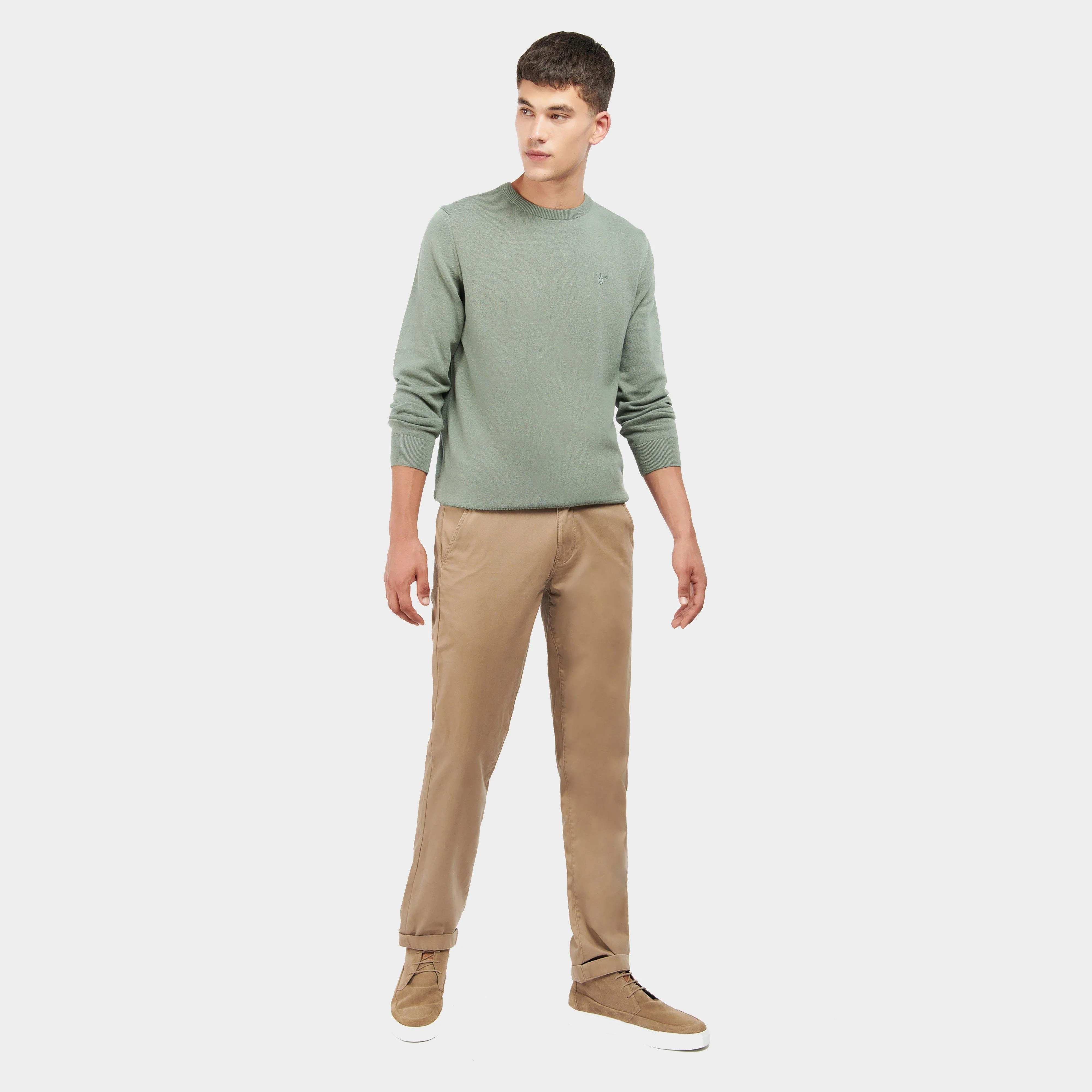 Mens Pima Cotton Crew Neck Sweater Agave Green - Image 3
