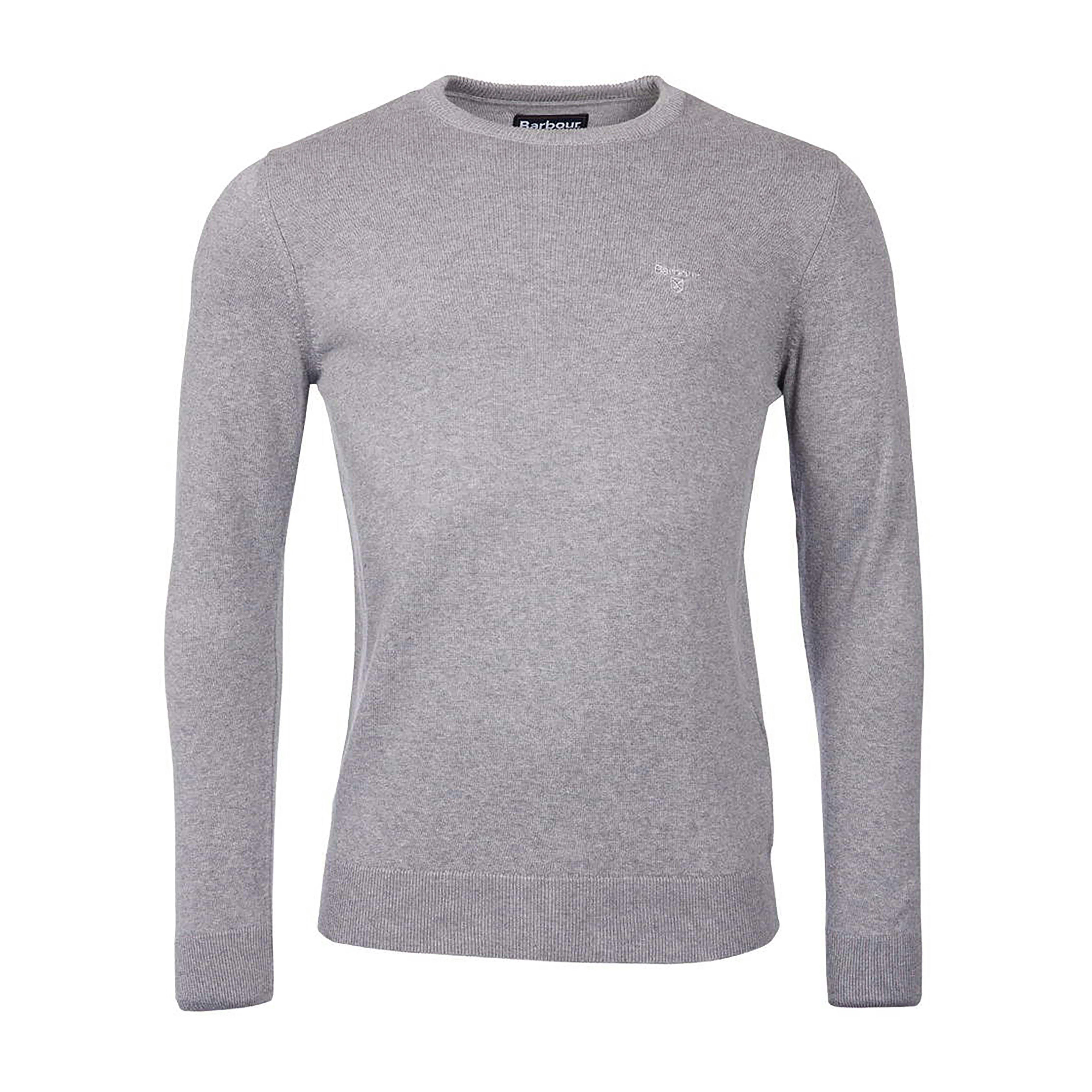 Mens Pima Cotton Crew Neck Sweater Grey Marl - Image 2