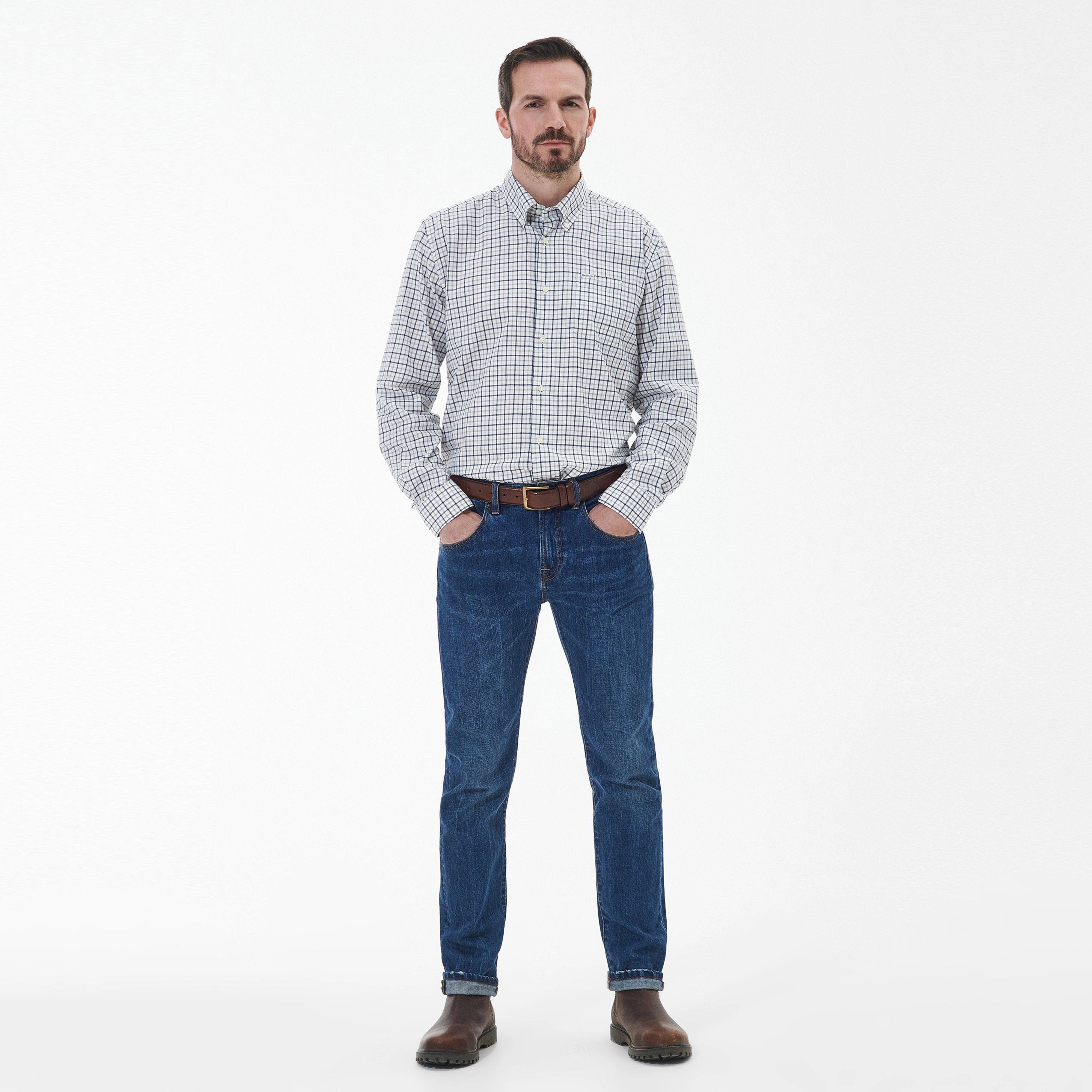Mens Preston Regular Shirt Olive - Image 7