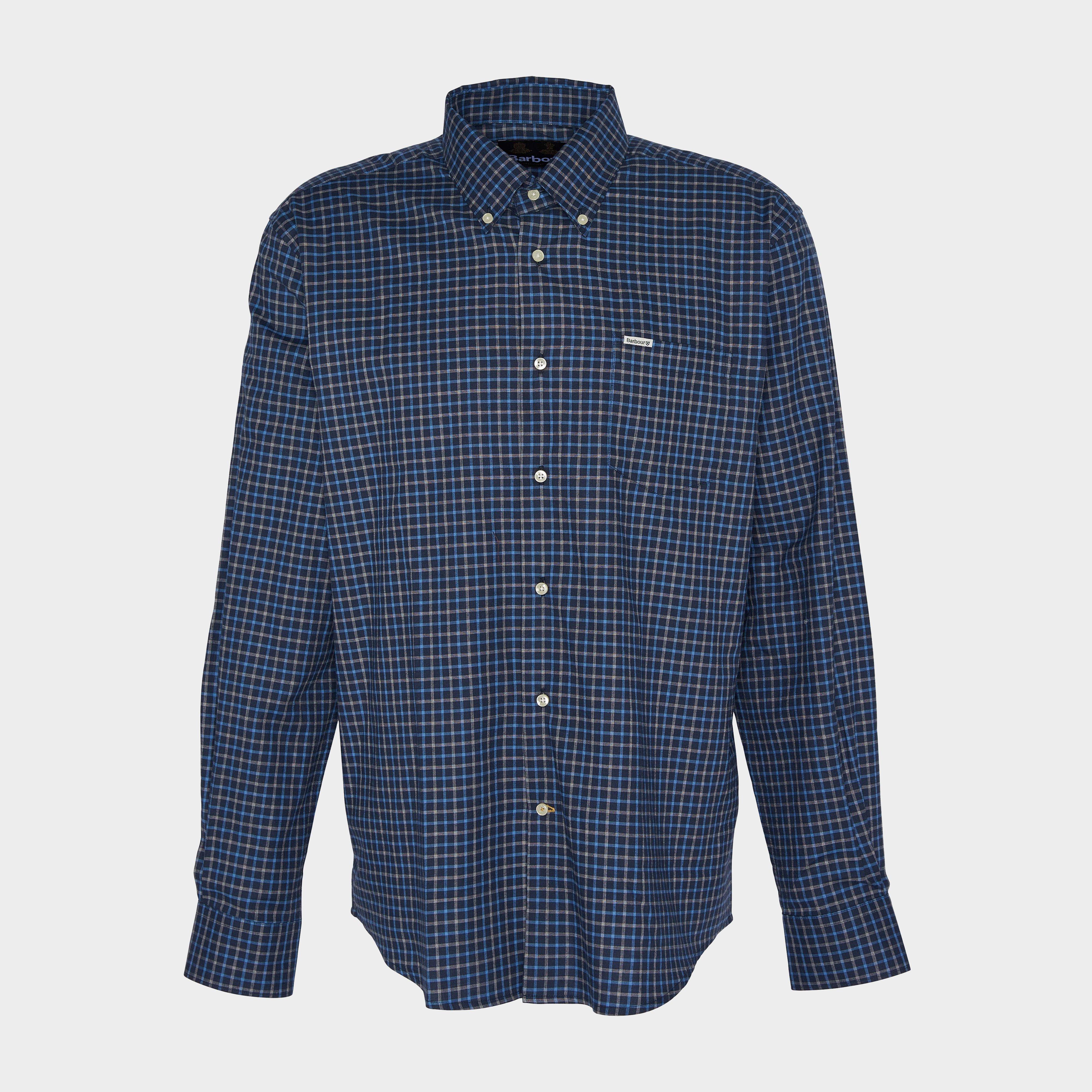 Mens Preston Regular Tattersall Shirt Dark Navy