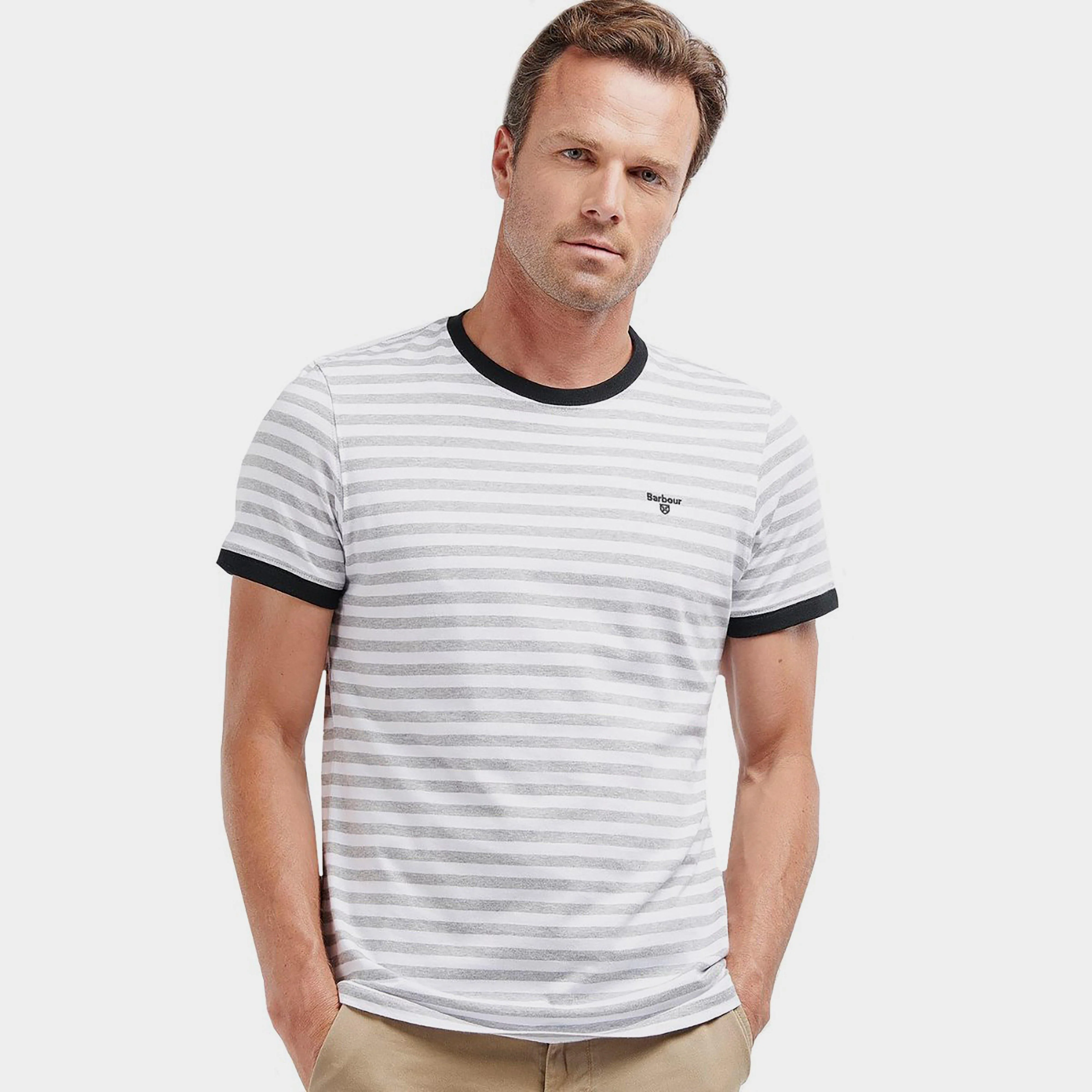 Mens Quay Stripe T-Shirt Grey Marl - Image 3