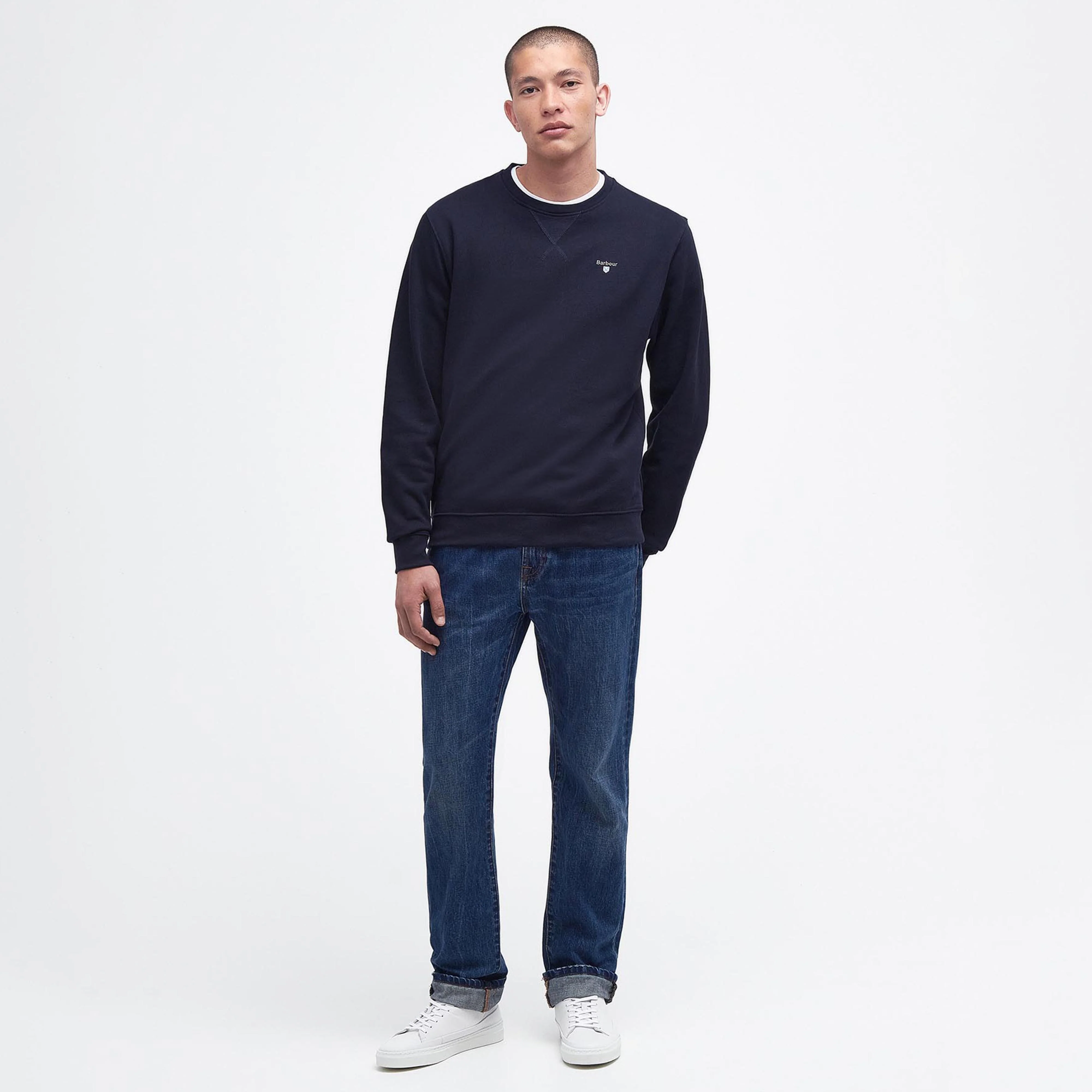 Mens Ridsdale Crew-Neck Sweatshirt Navy - Image 6