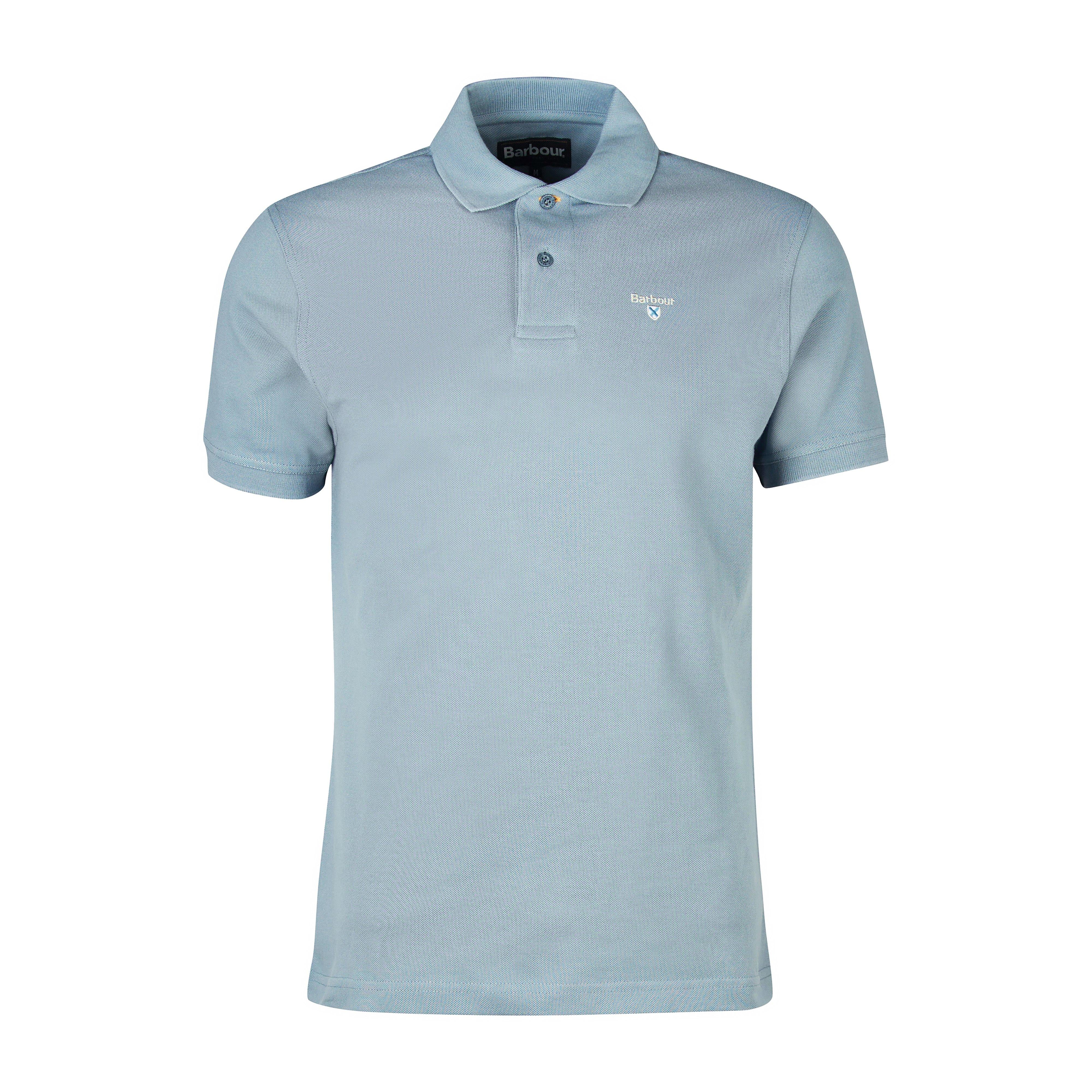 Mens Sports Polo Shirt Washed Blue - Image 5