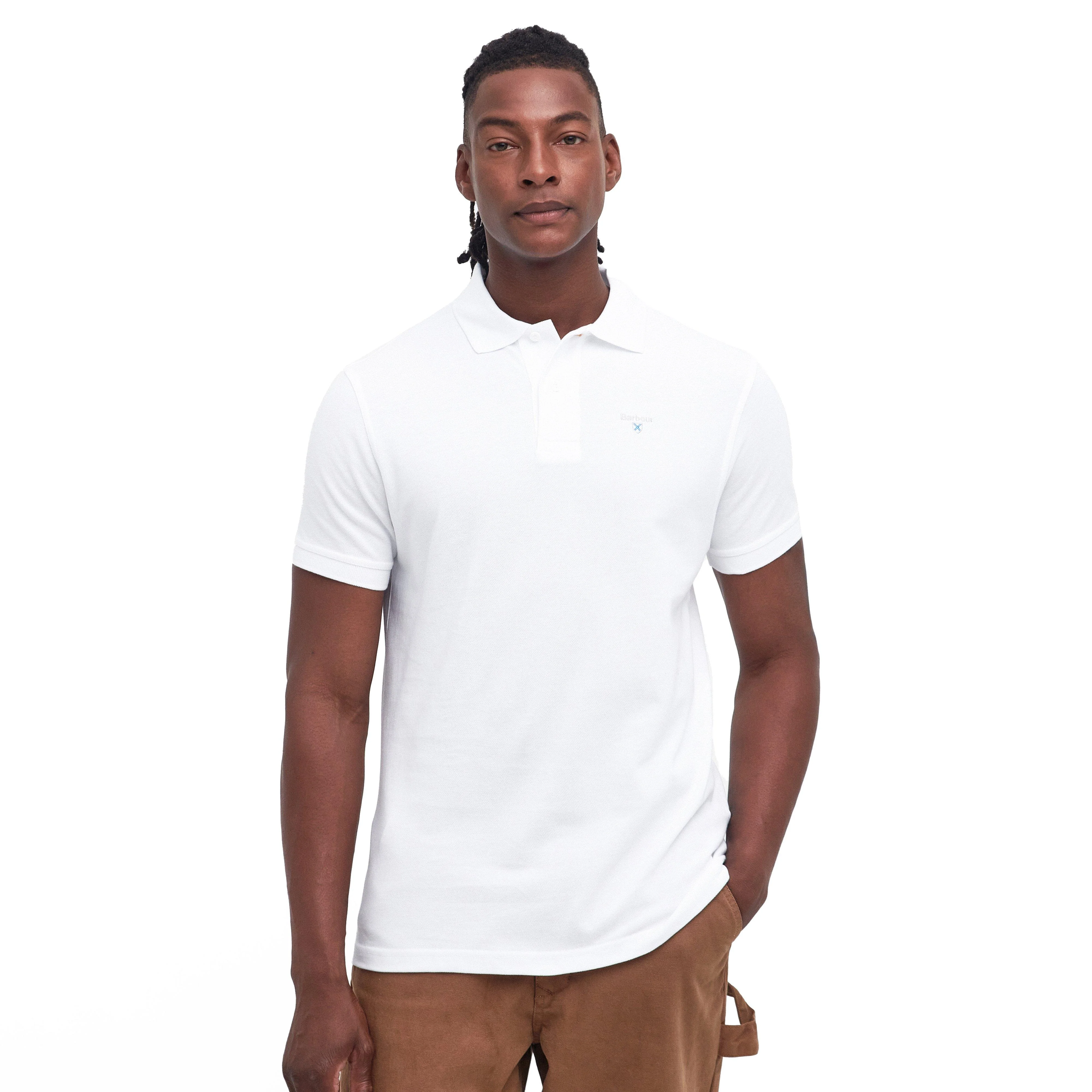 Mens Sports Polo Shirt White - Image 7