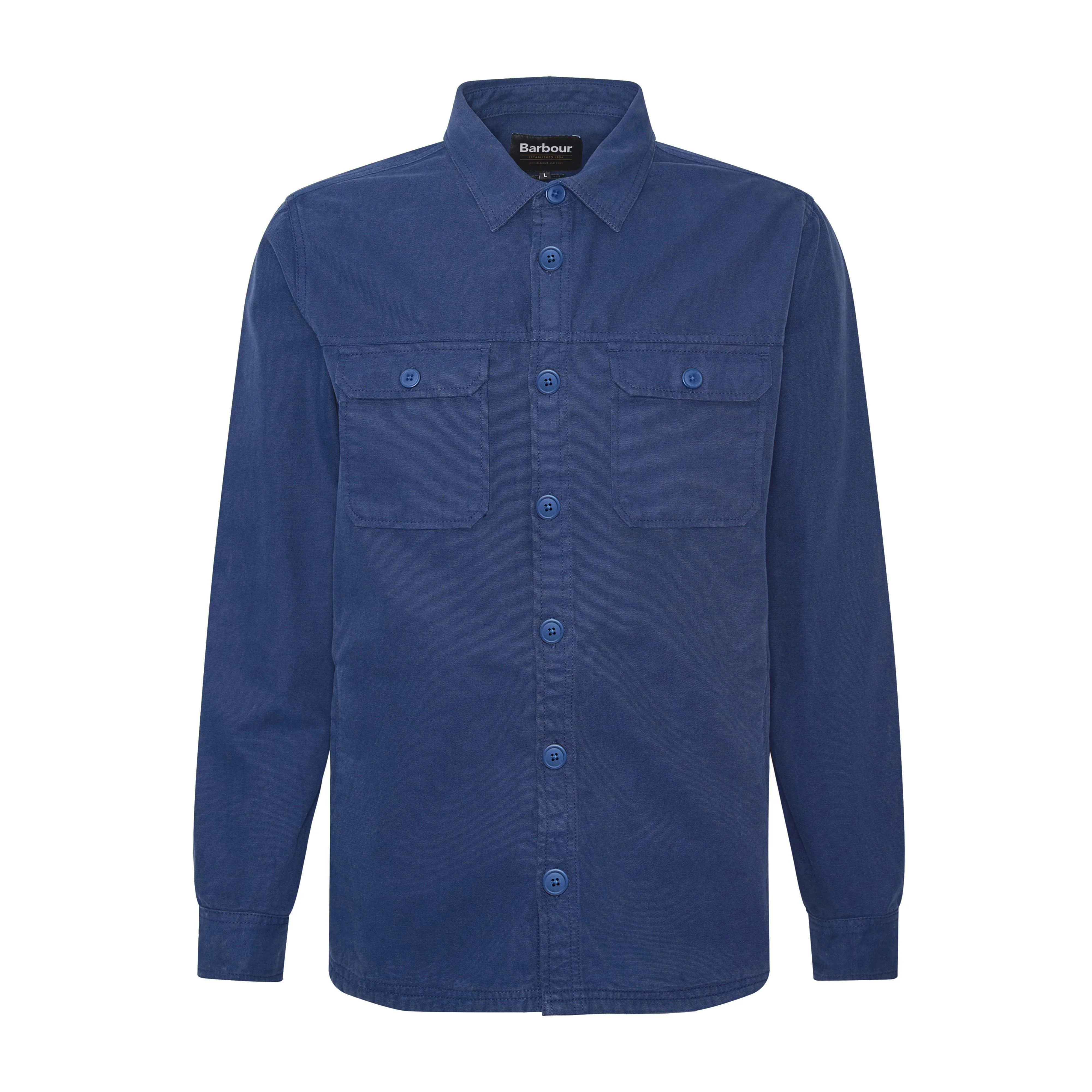Mens Swindale Overshirt Mid Blue - Image 8