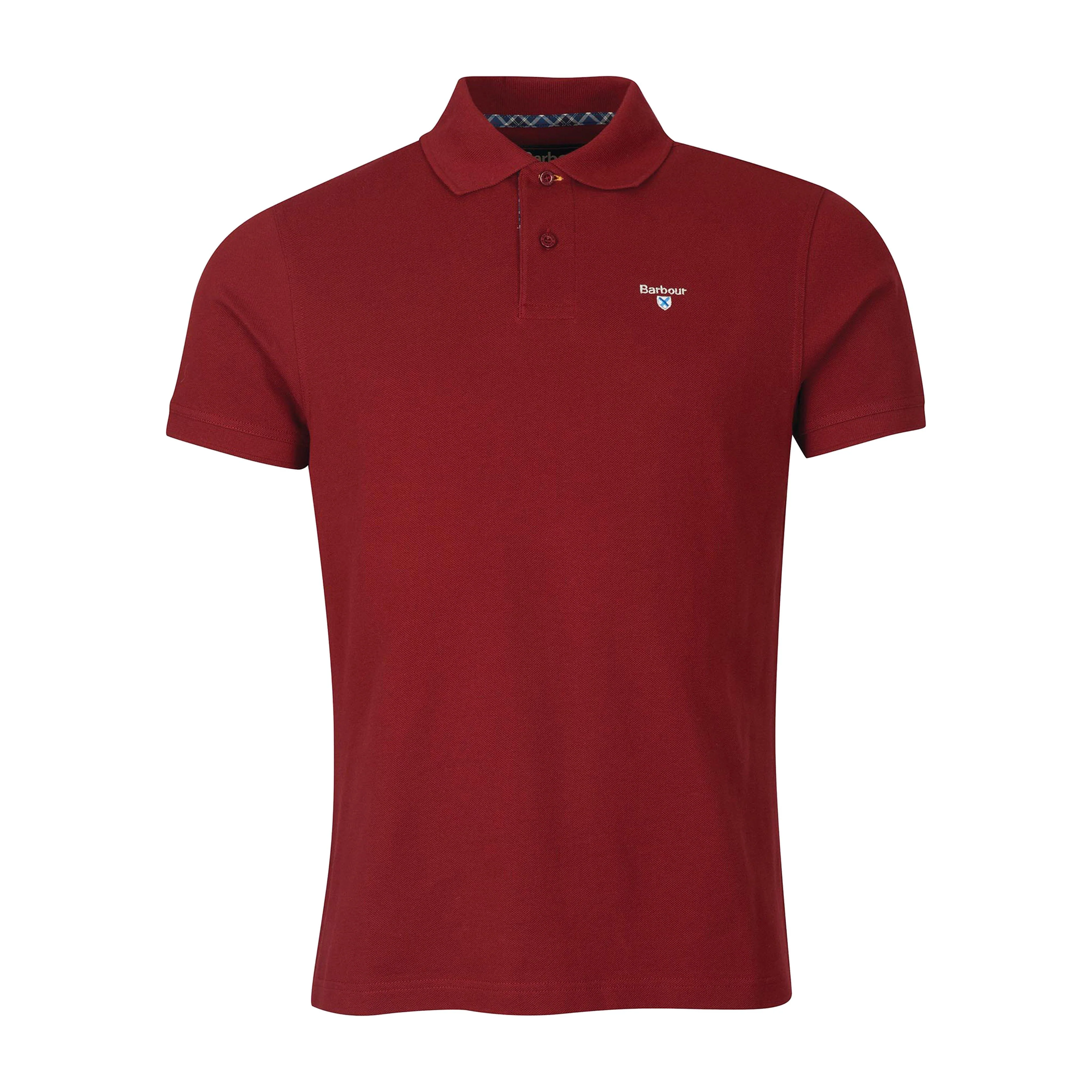 Mens Tartan Qique Polo Shirt Wine - Image 8