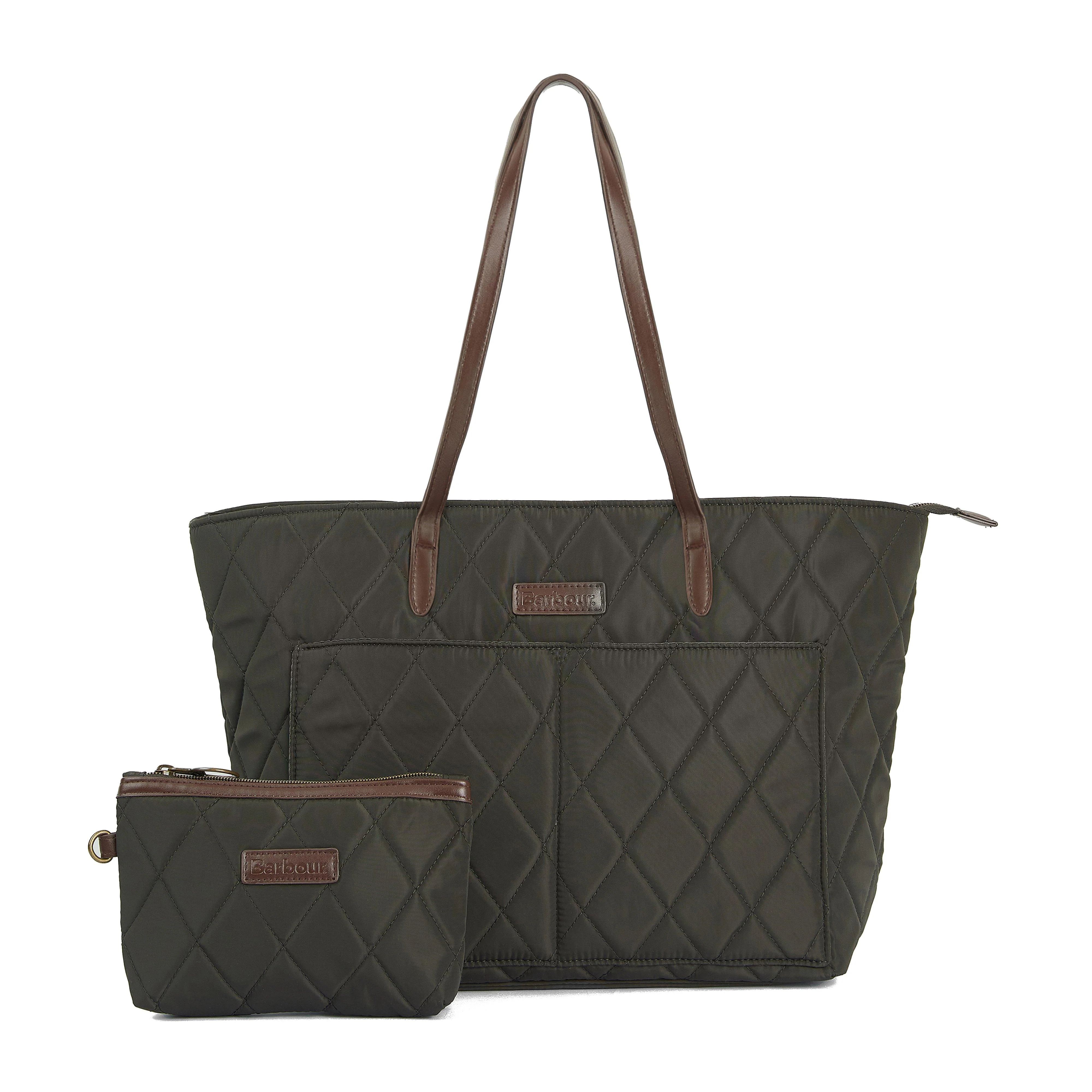 Quilted Tote Bag Olive - Image 12
