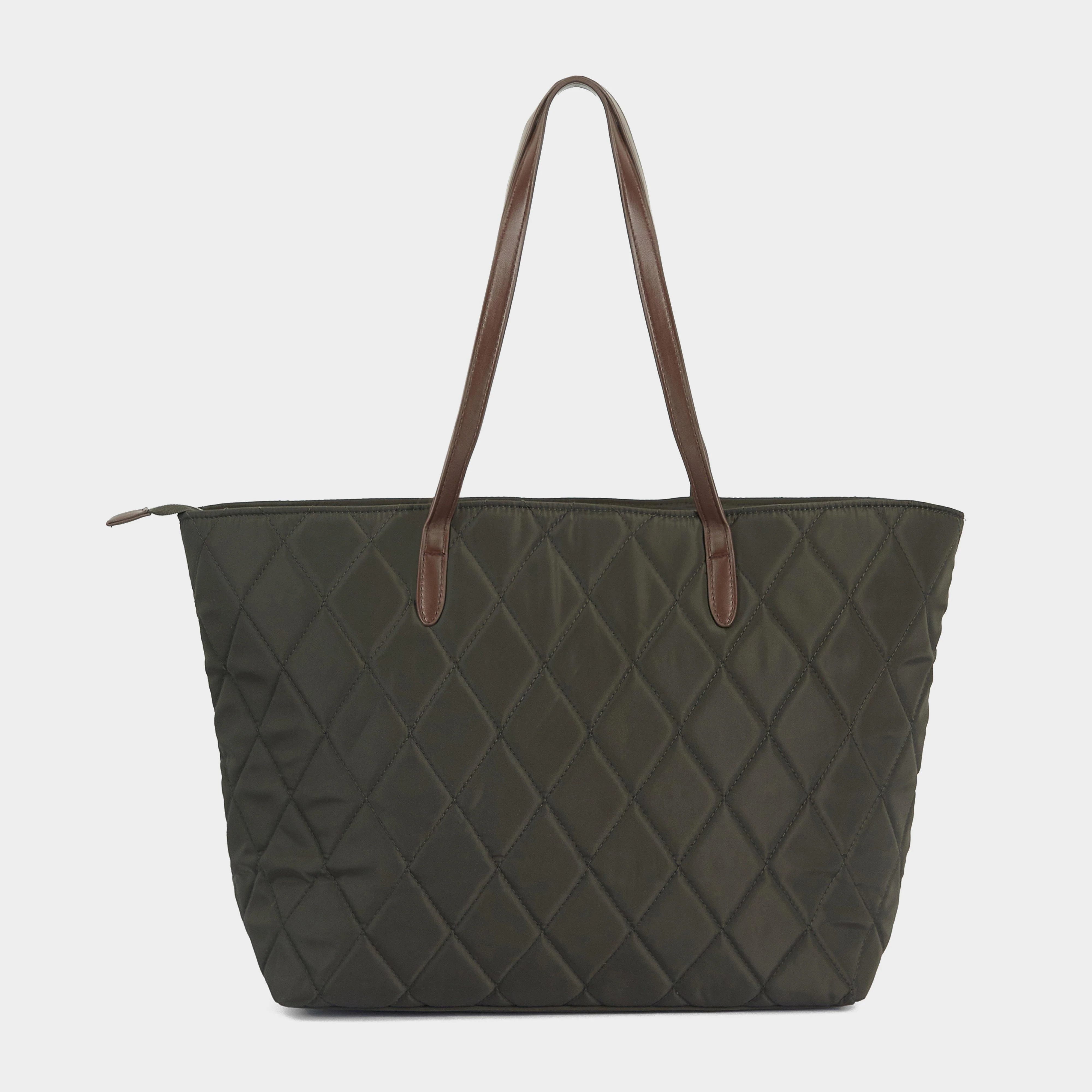 Quilted Tote Bag Olive - Image 3