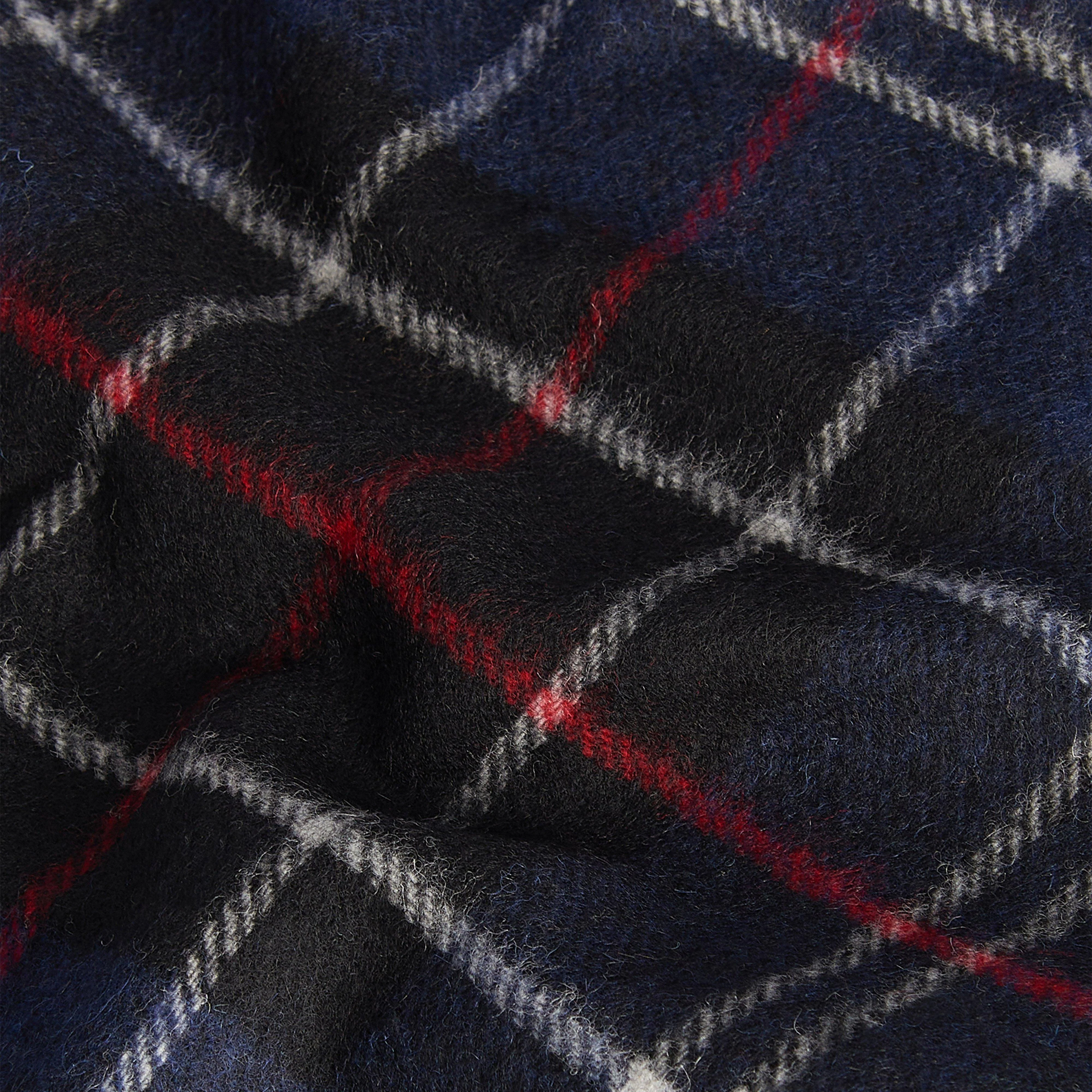 Tartan Lambswool Scarf Navy - Image 4