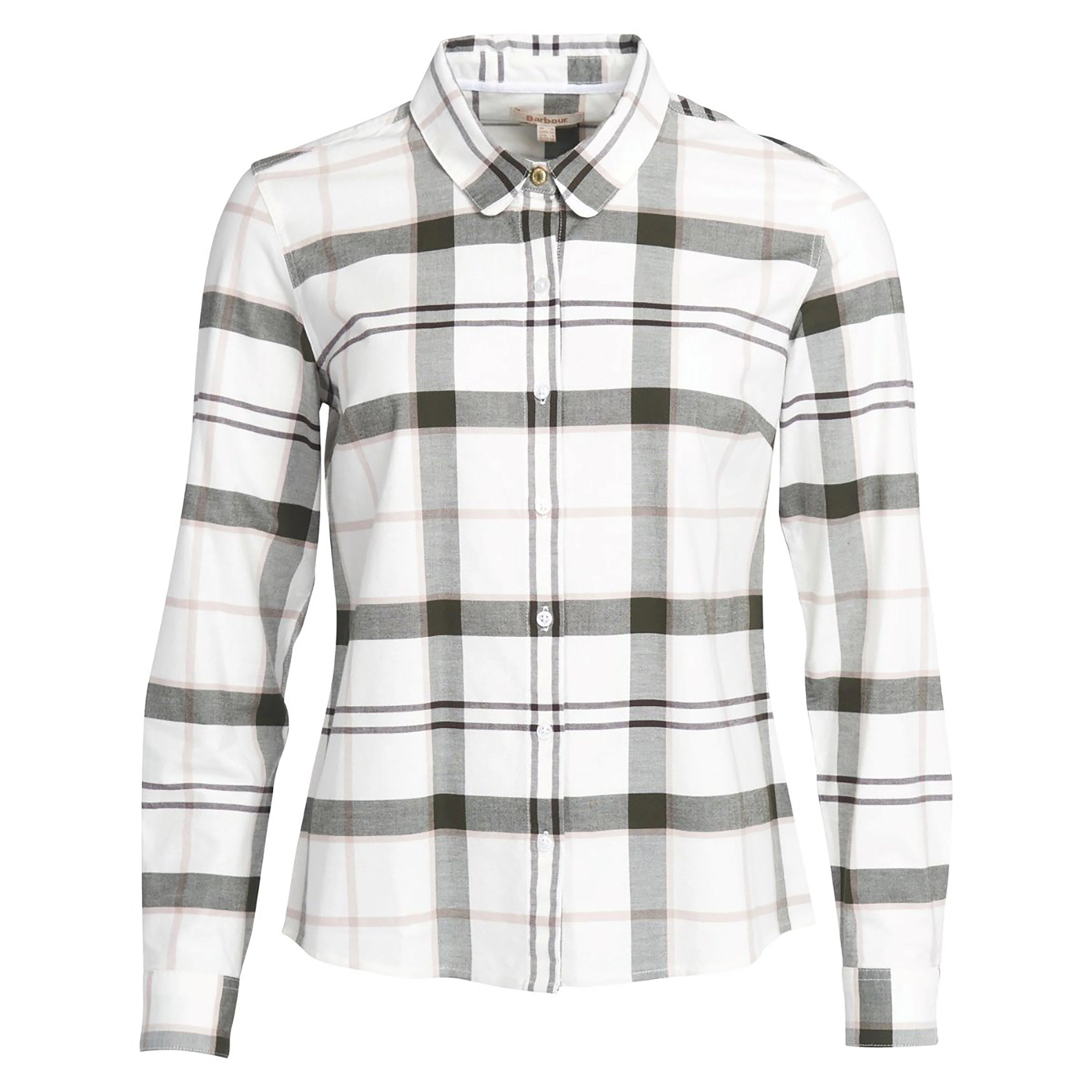 Womens Alena Shirt Olive Pink Check - Image 8