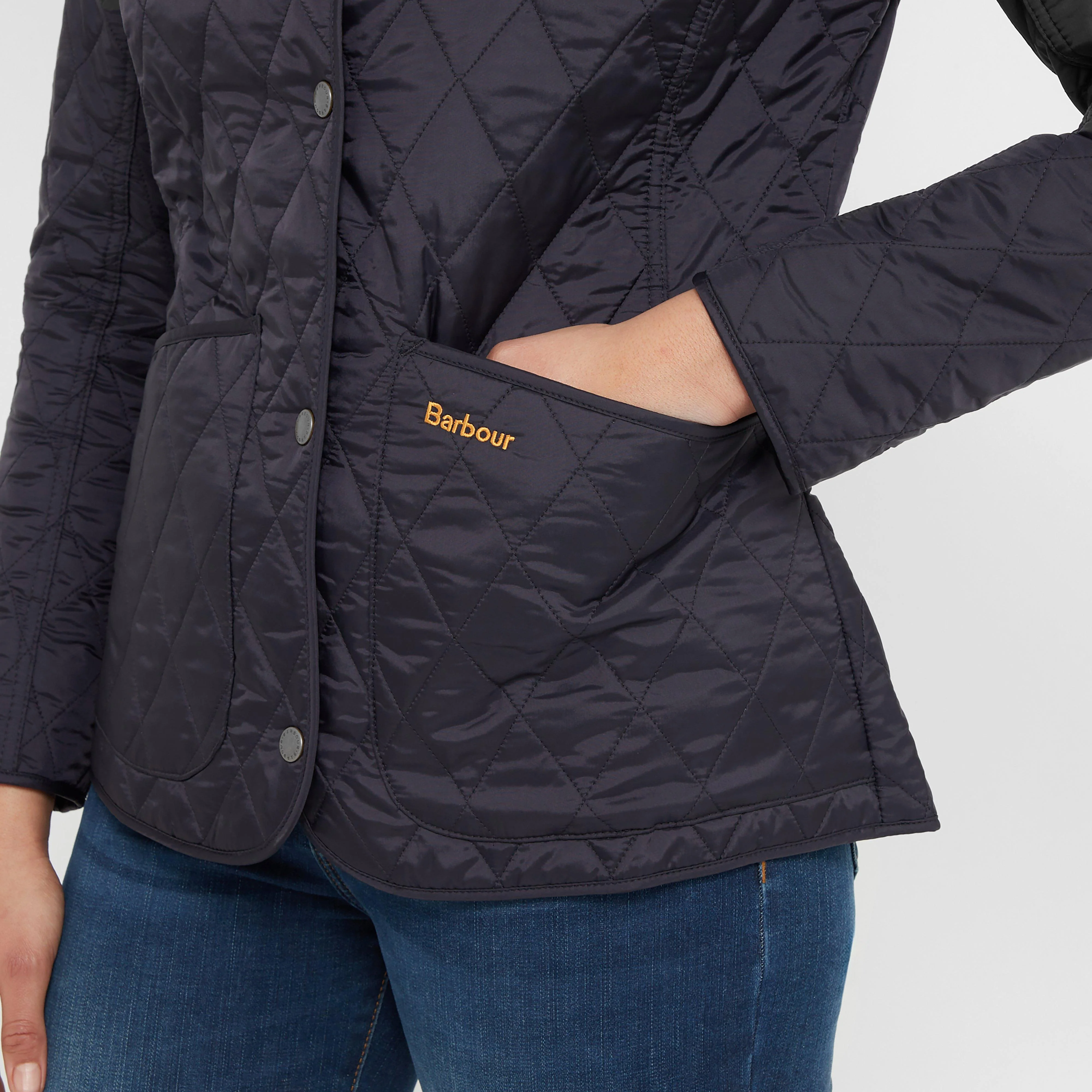 Womens Annandale Quilted Jacket Navy - Image 6