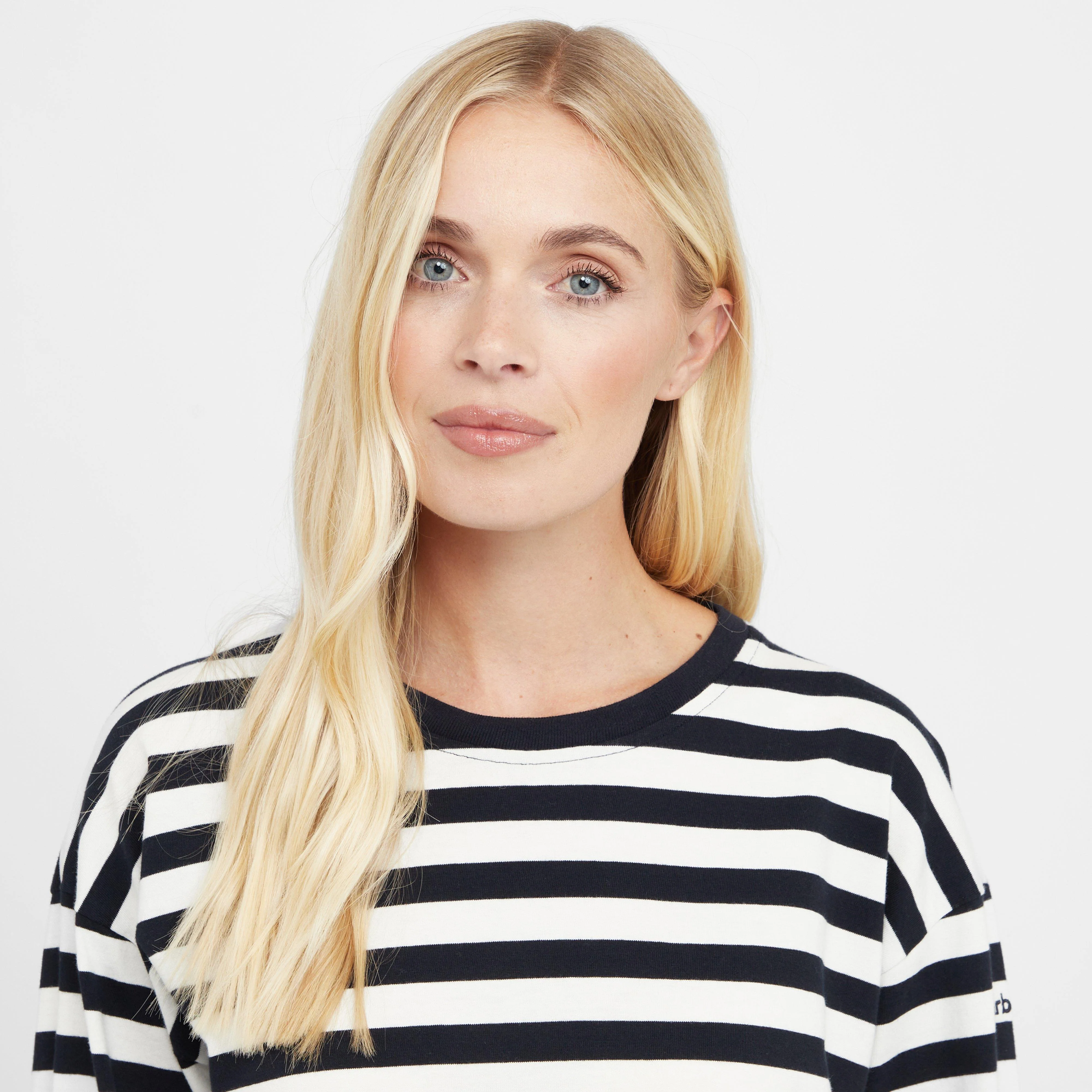 Womens Bede Oversized Top Navy Stripe - Image 4