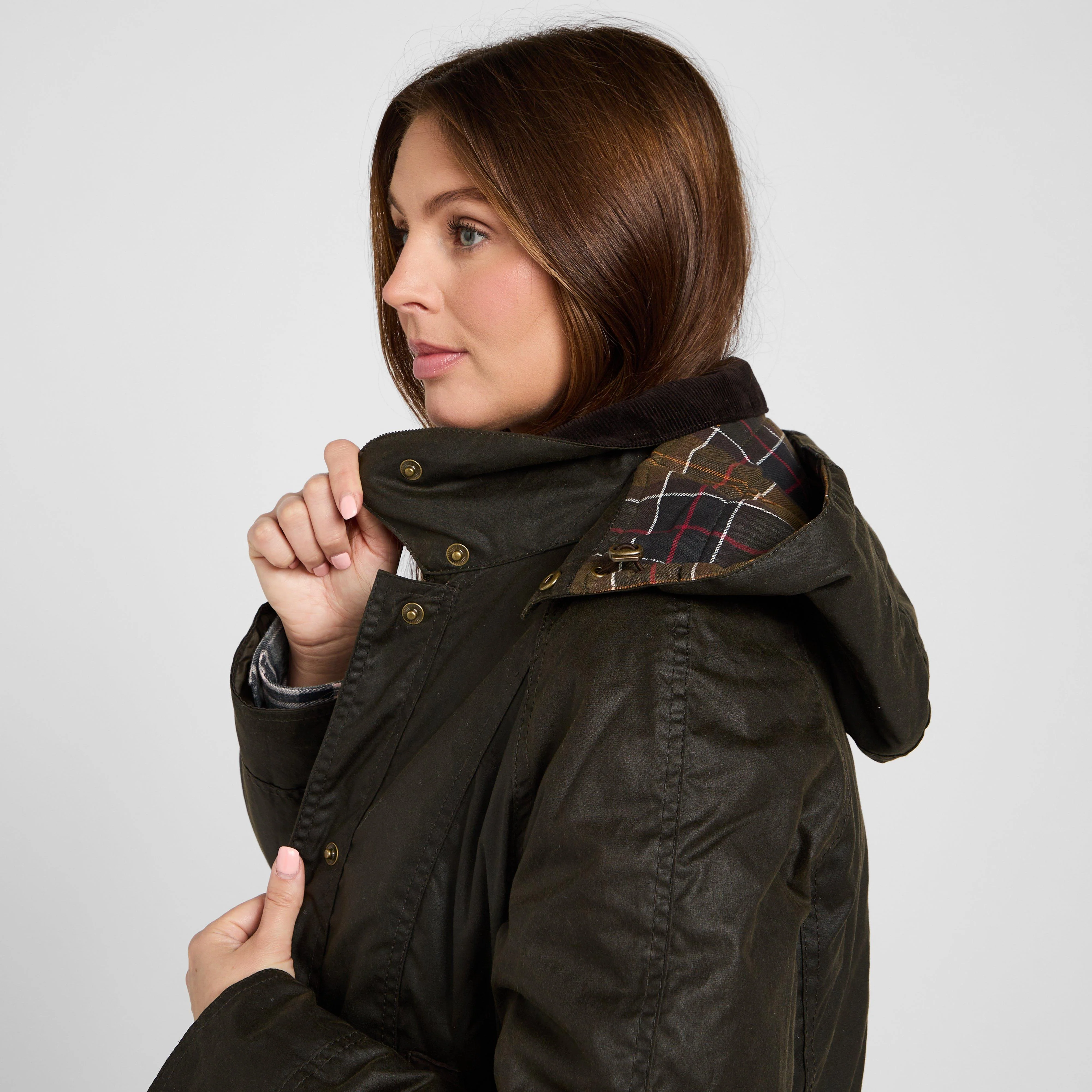 Womens Bower Wax Jacket Olive - Image 10
