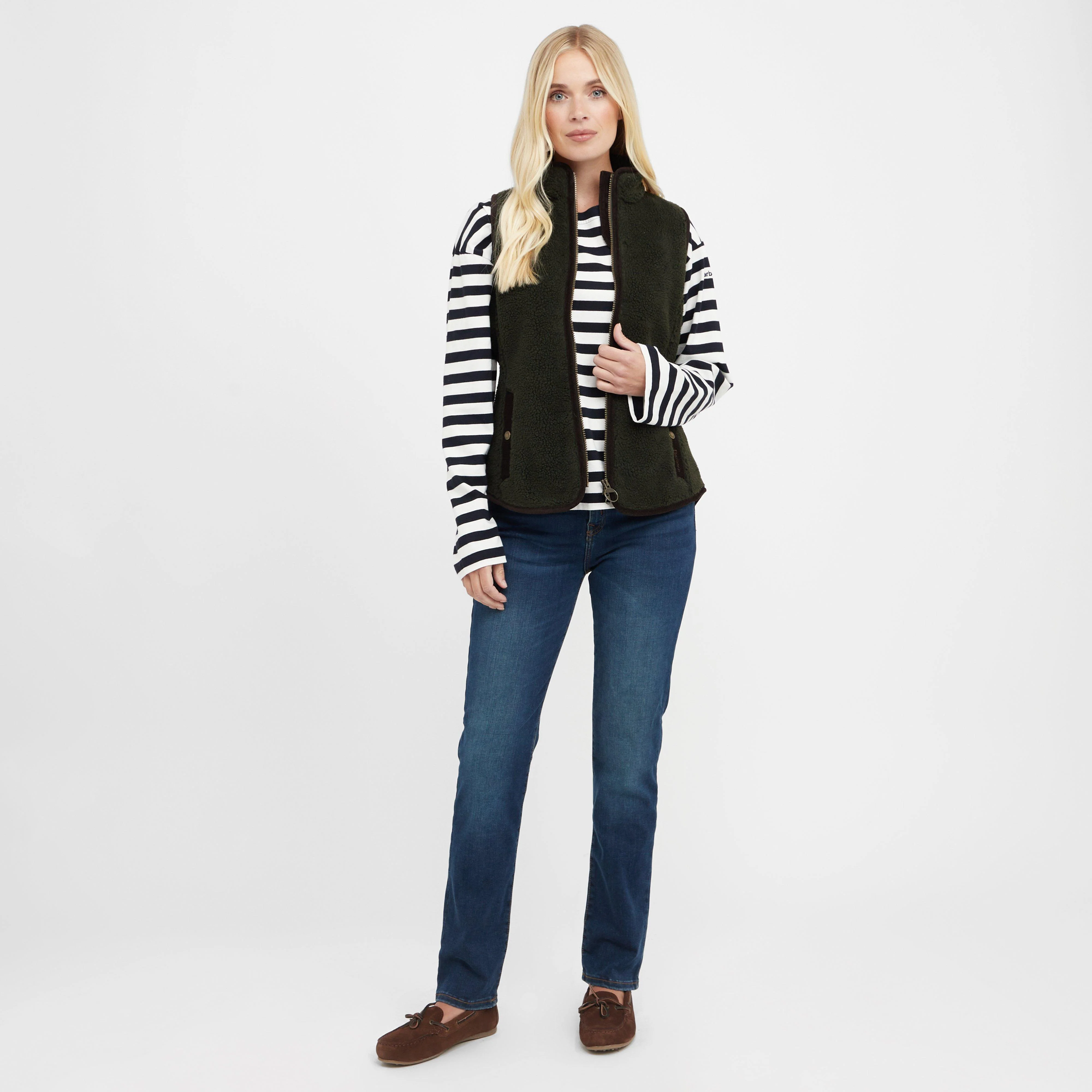 Womens Burford Fleece Gilet Olive - Image 3