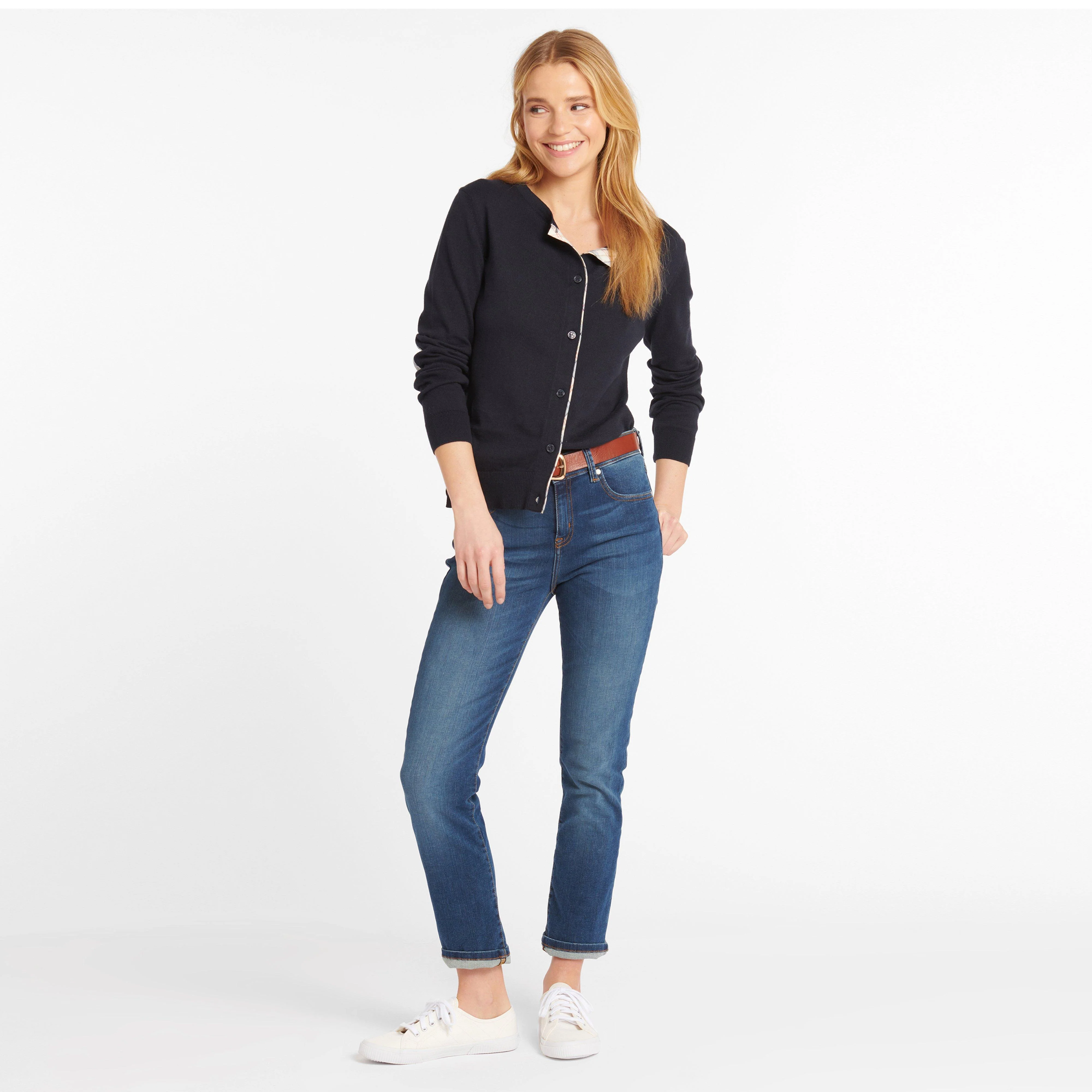 Womens Essential Slim Jeans Worn Blue - Image 7