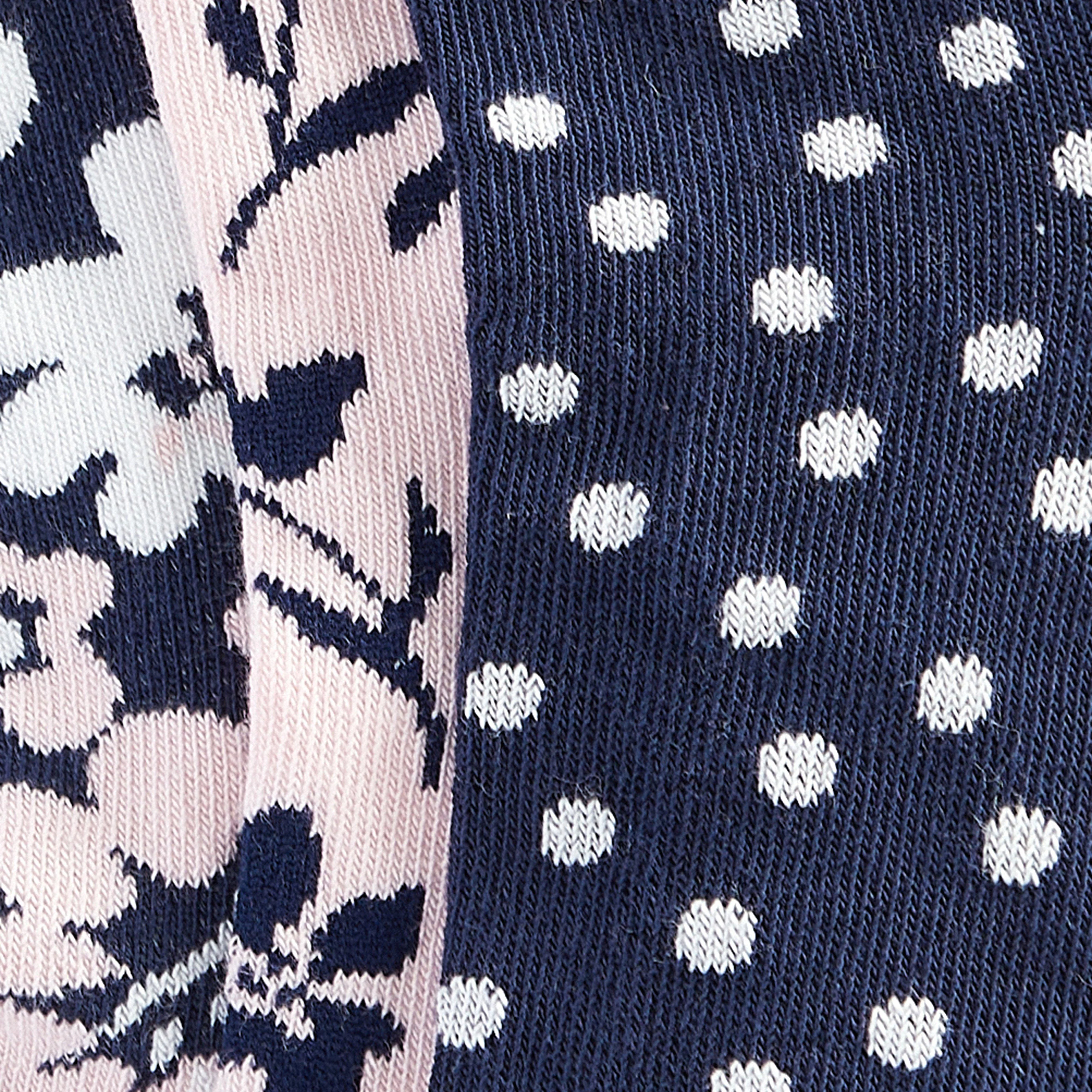 Womens Floral Sock Gift Set Navy/Pink - Image 4