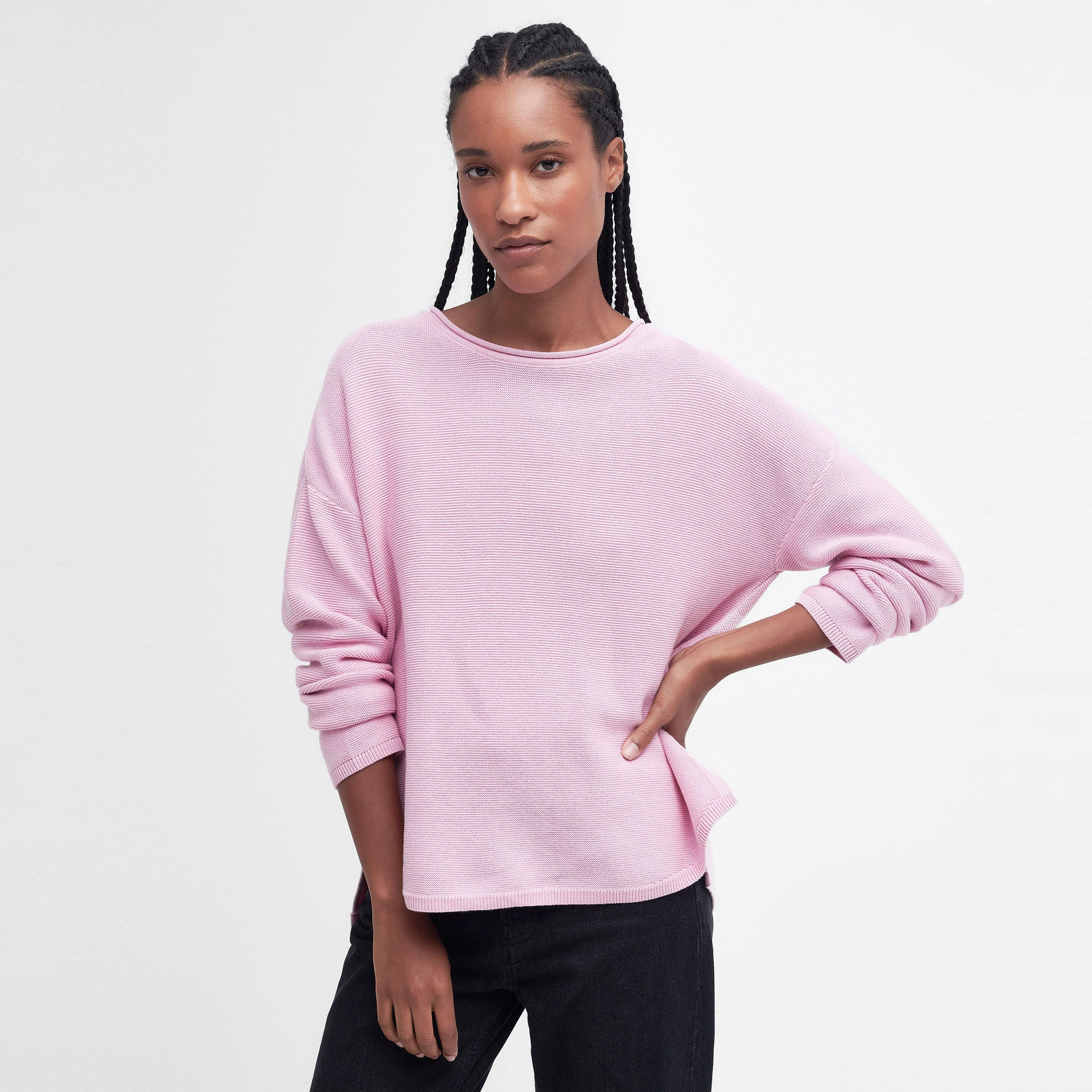 Womens Marine Knitted Jumper Mallow Pink - Image 3