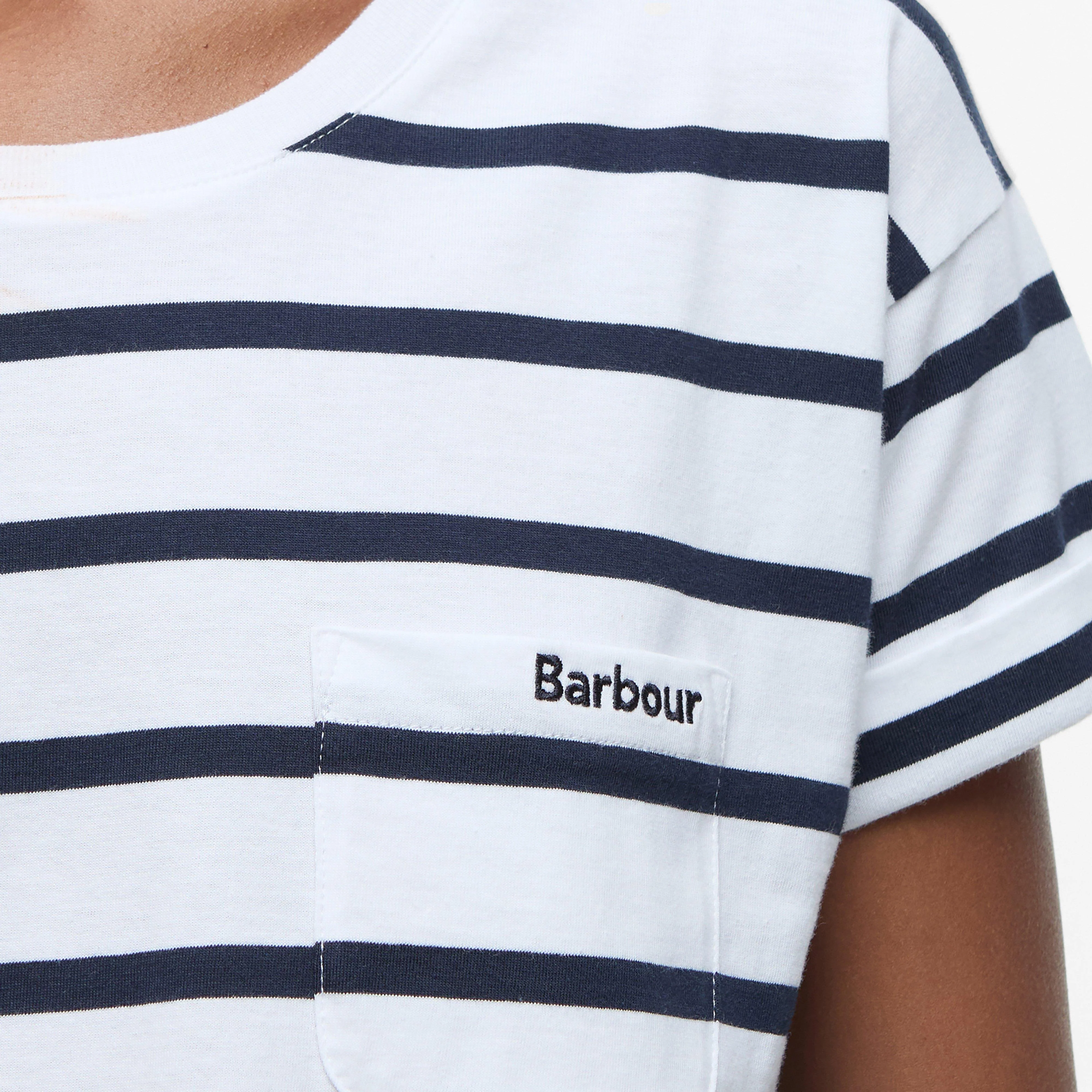 Womens Otterburn Stripe T-Shirt White/Navy Stripe - Image 4