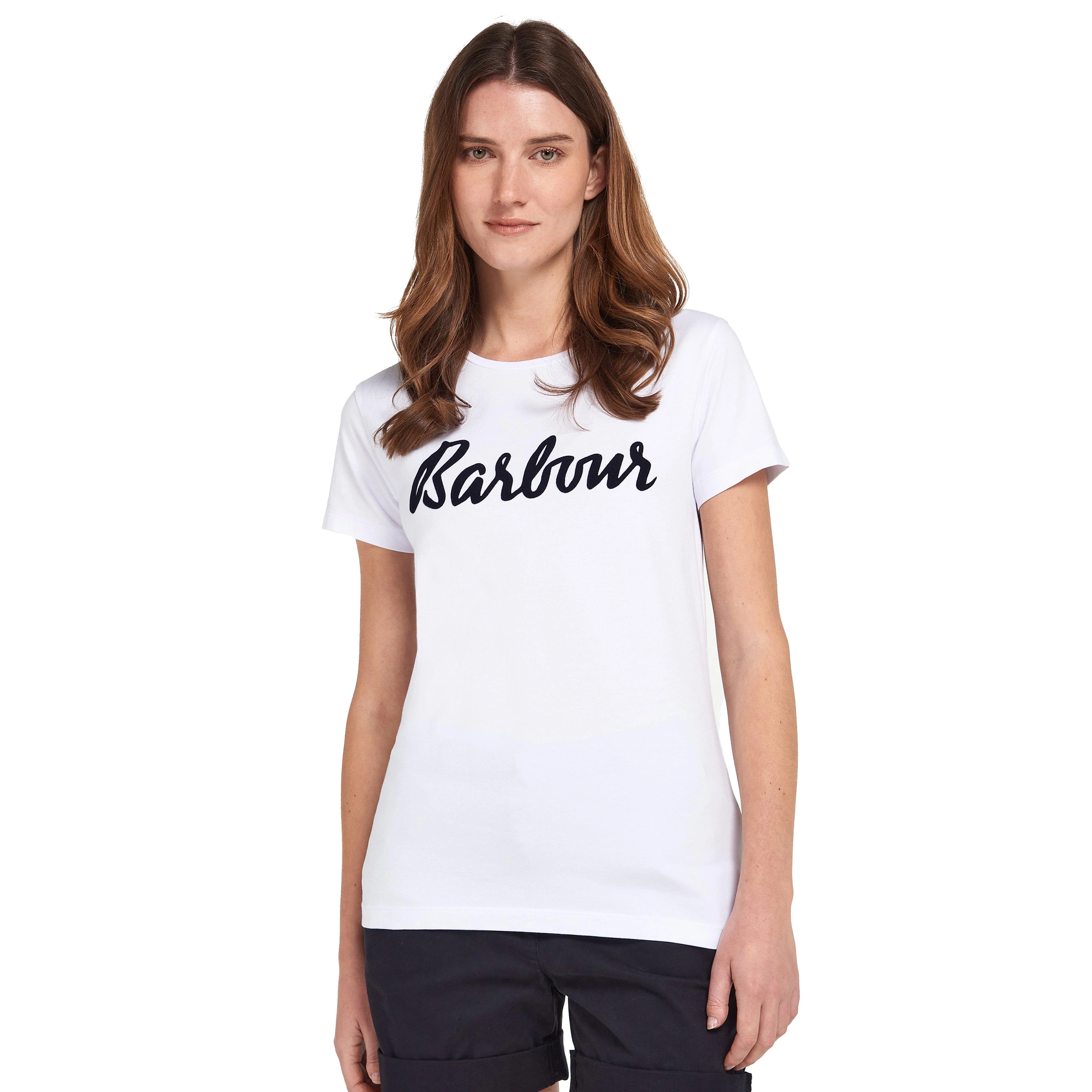 Womens Otterburn T-Shirt White/Navy - Image 6