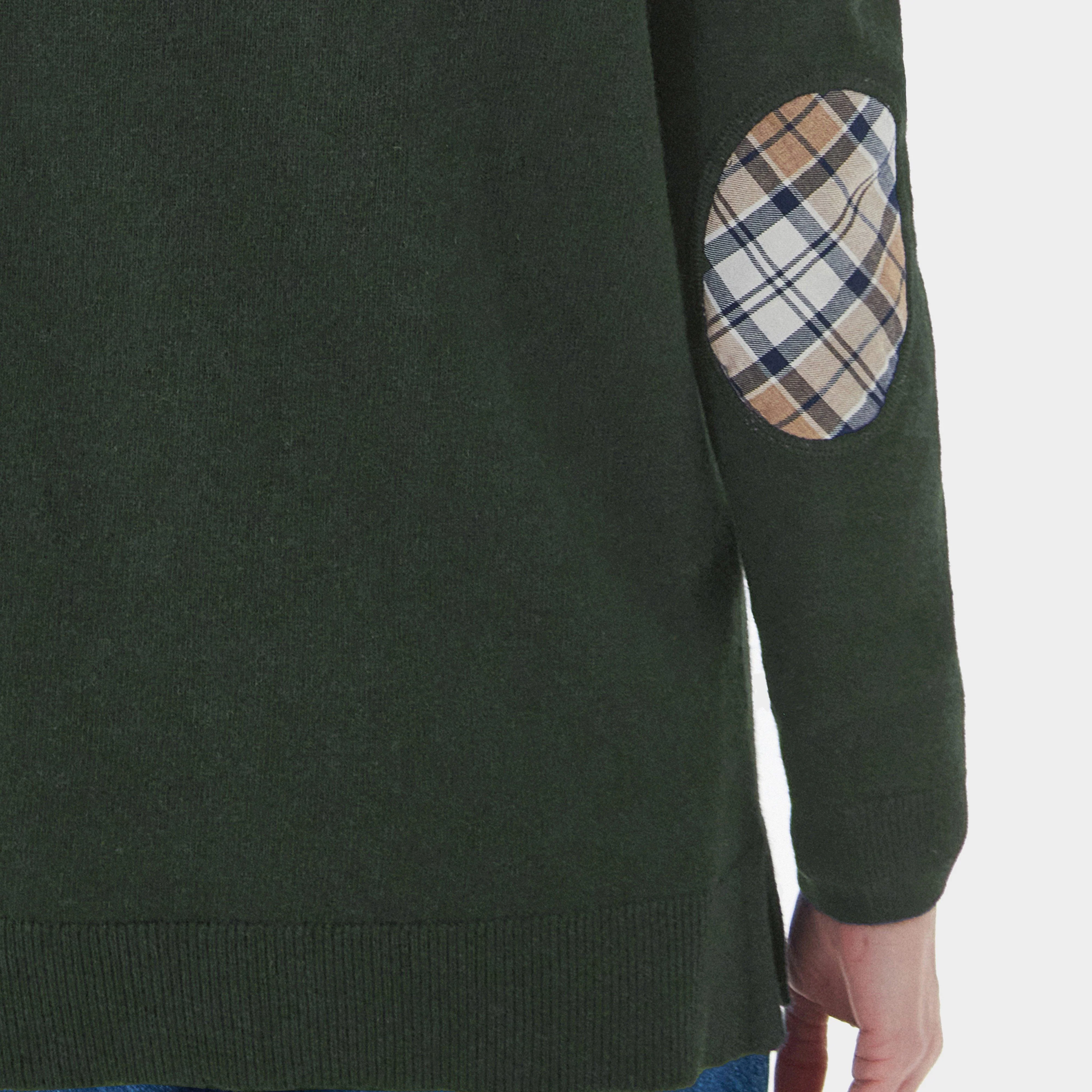 Womens Pendle Knitted Jumper Warm Olive/Fawn - Image 4