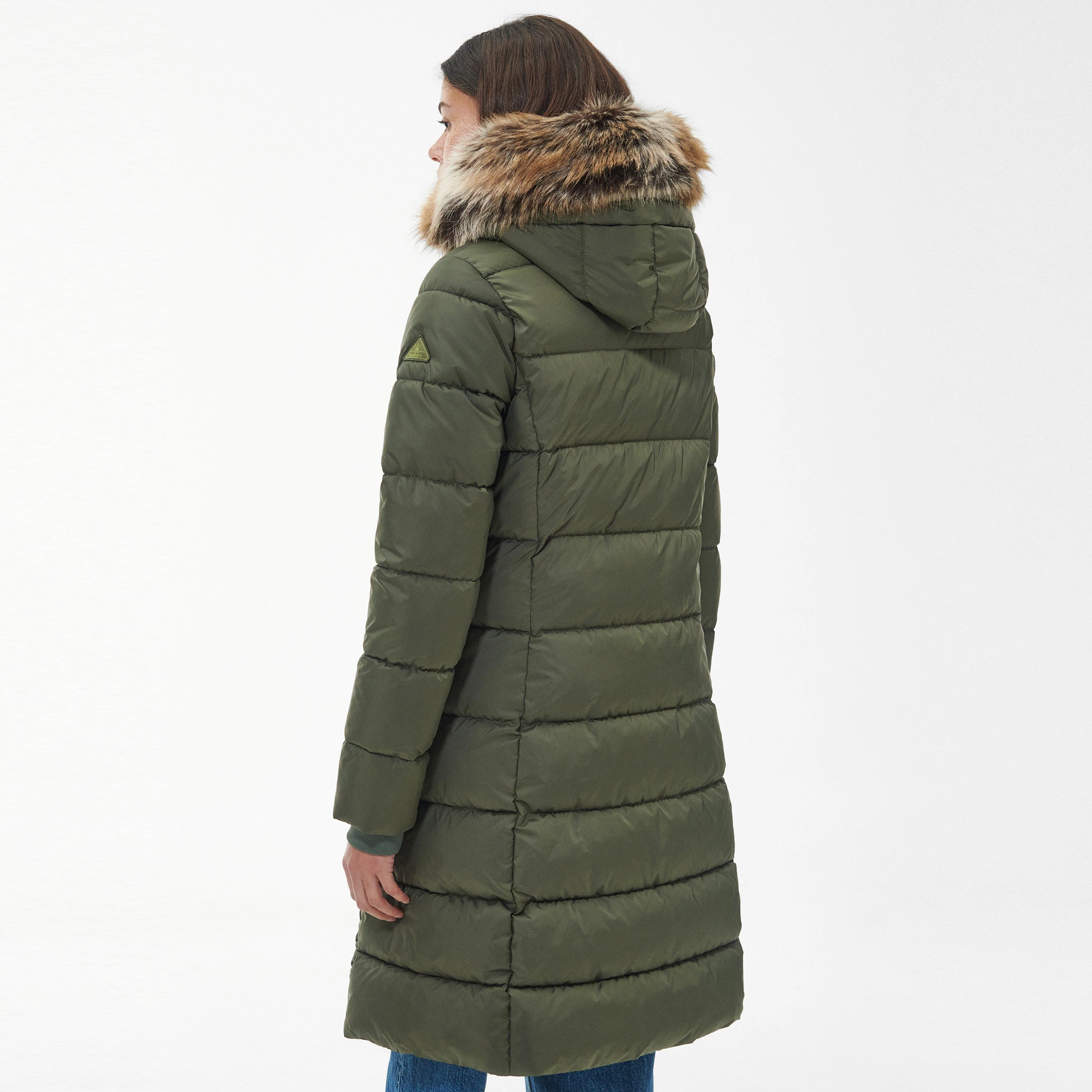 Womens Rosoman Quilted Jacket Deep Olive - Image 2
