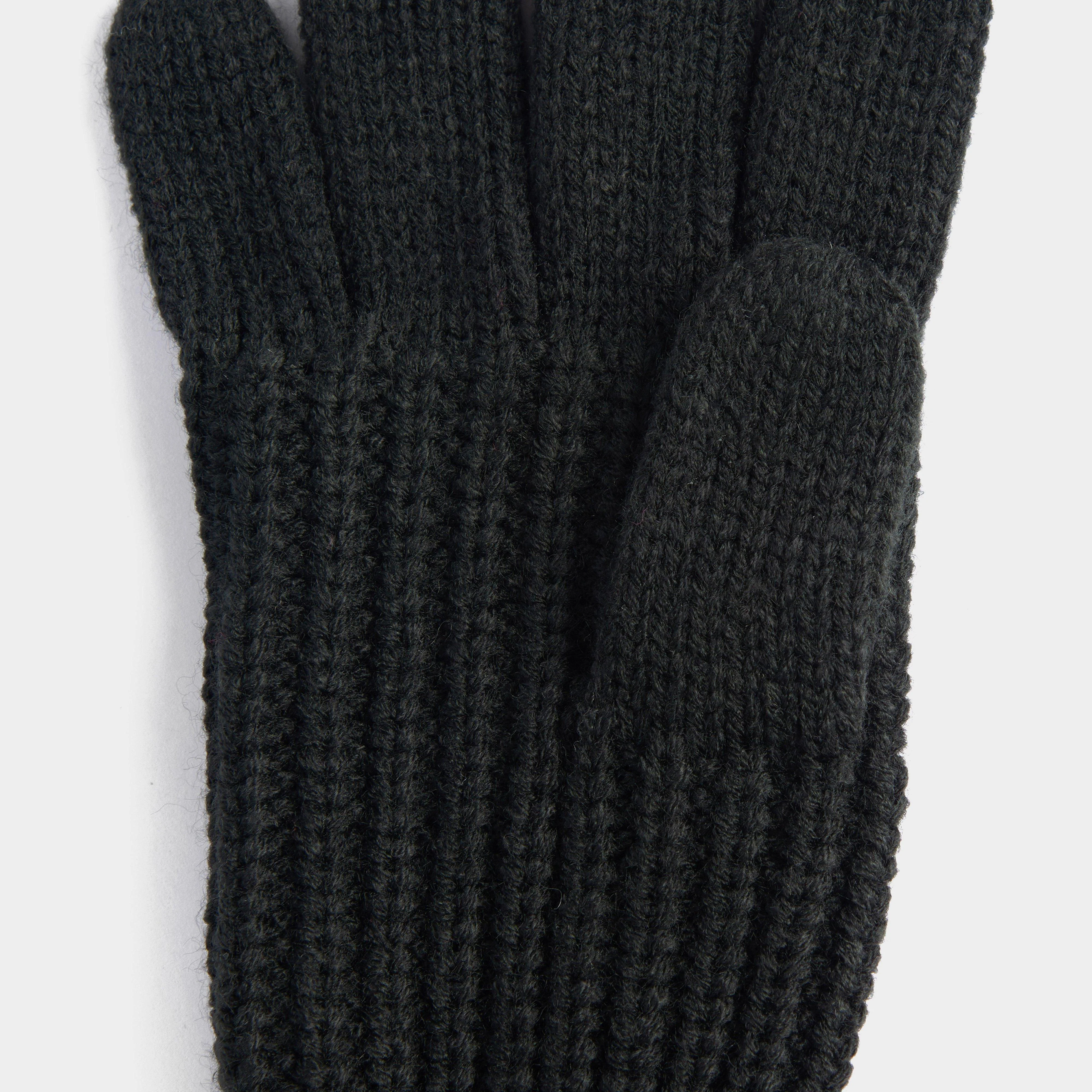 Womens Saltburn Knitted Gloves Black - Image 4